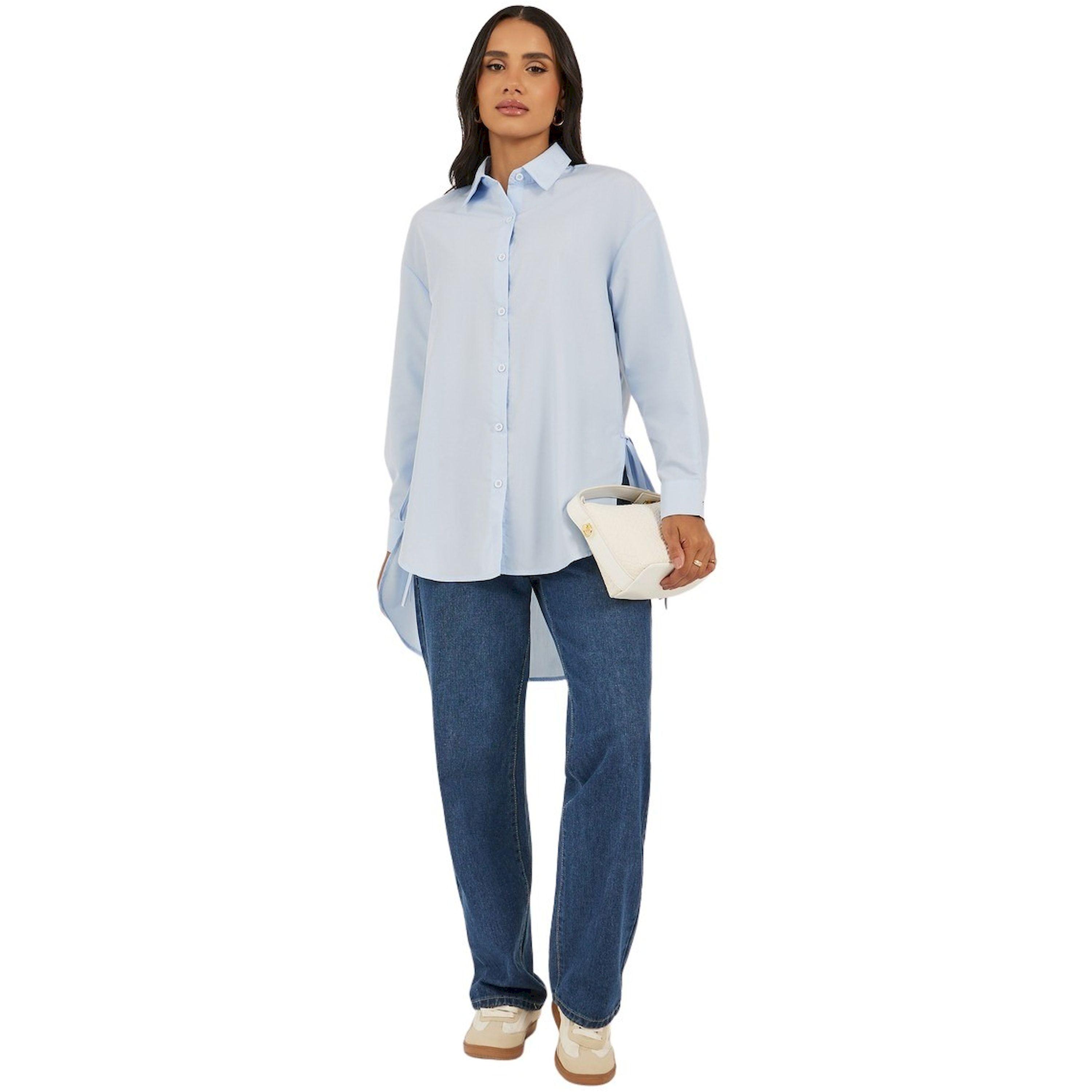 ستايلي - قميص طويل وكبير الحجم بفتحة جانبية-women-clothing-shirtsandblouses-shirts-image-2
