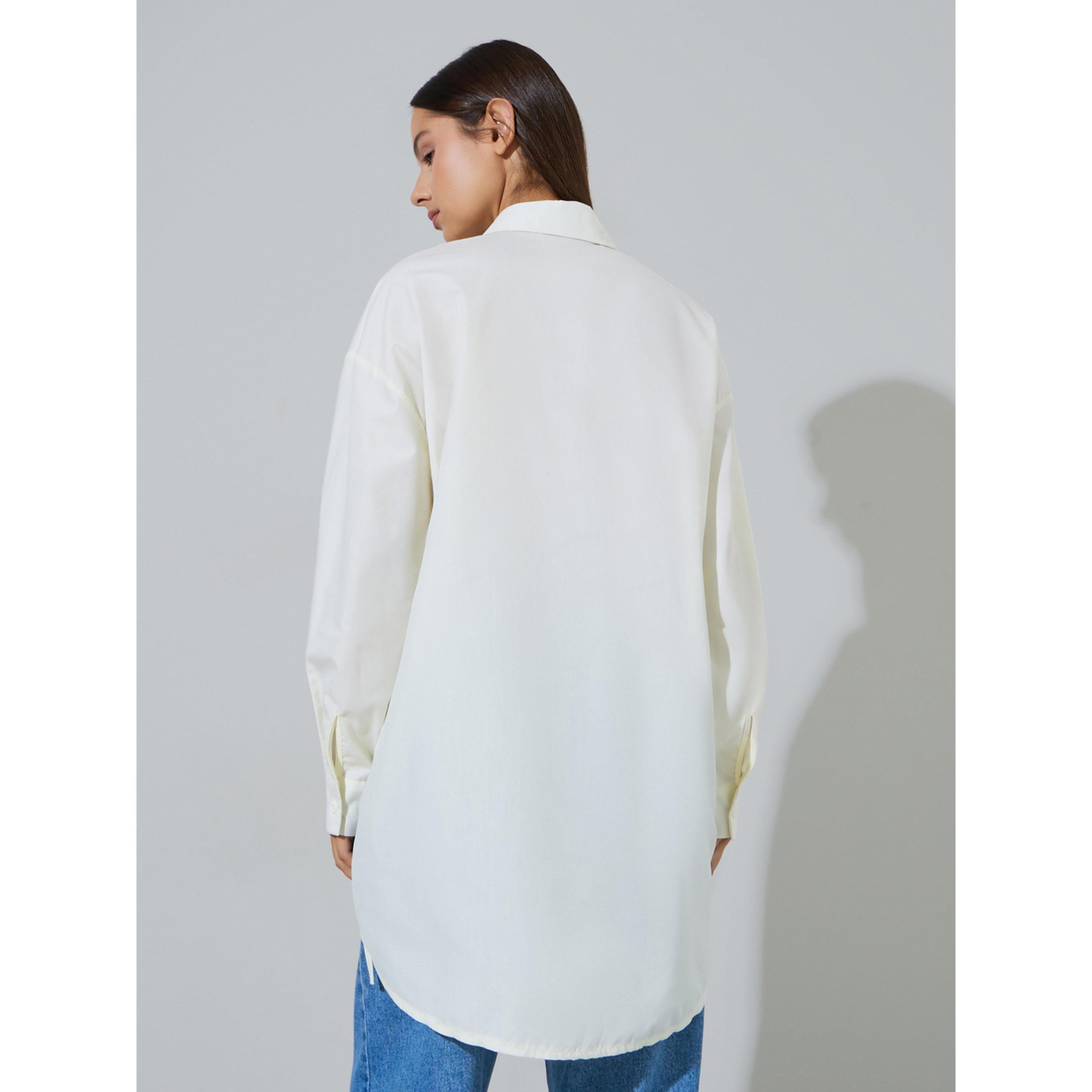 Styli Oversized High-Low Hem Shirt with Tie Detail-women-clothing-shirtsandblouses-shirts-image-3