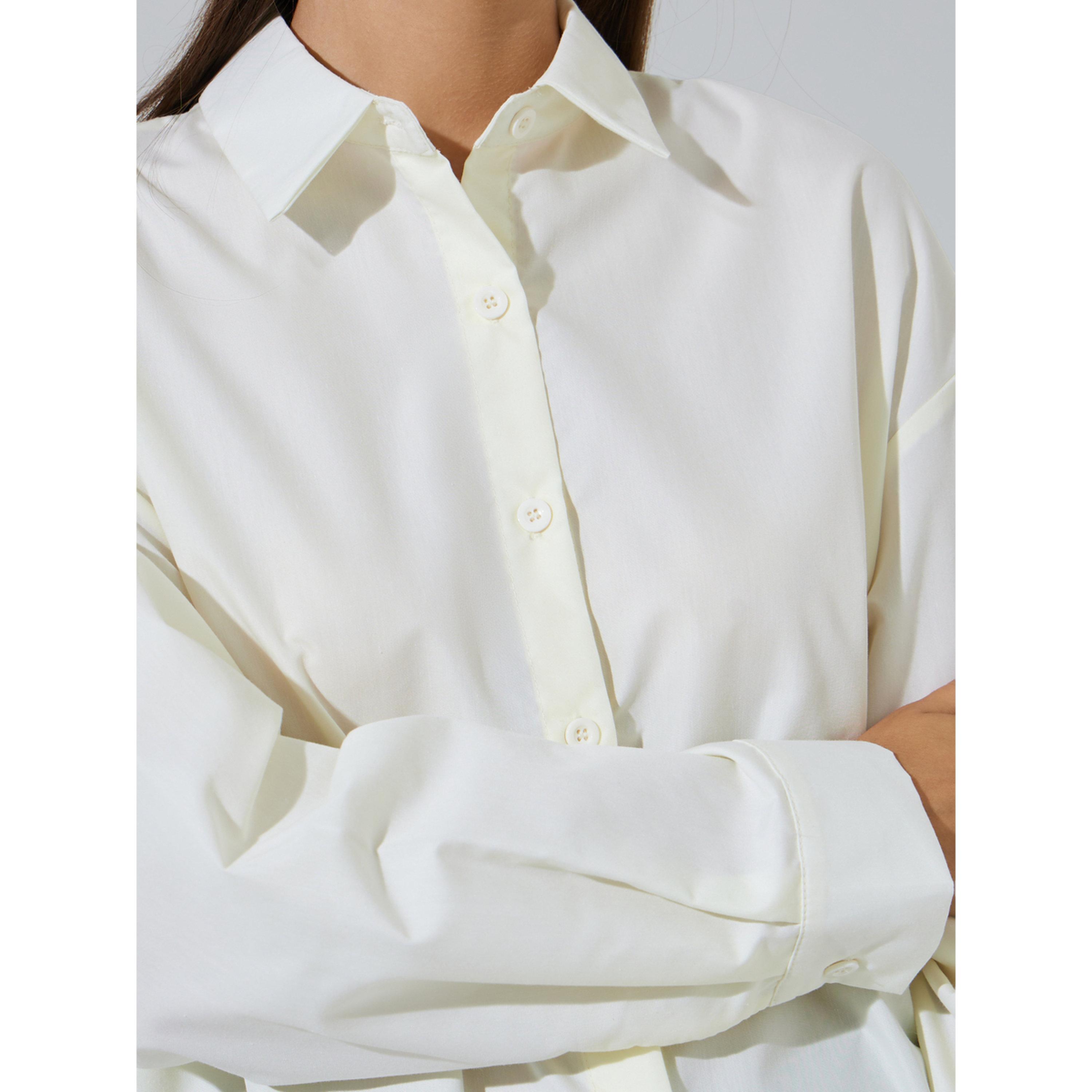 Styli Oversized High-Low Hem Shirt with Tie Detail-women-clothing-shirtsandblouses-shirts-image-4