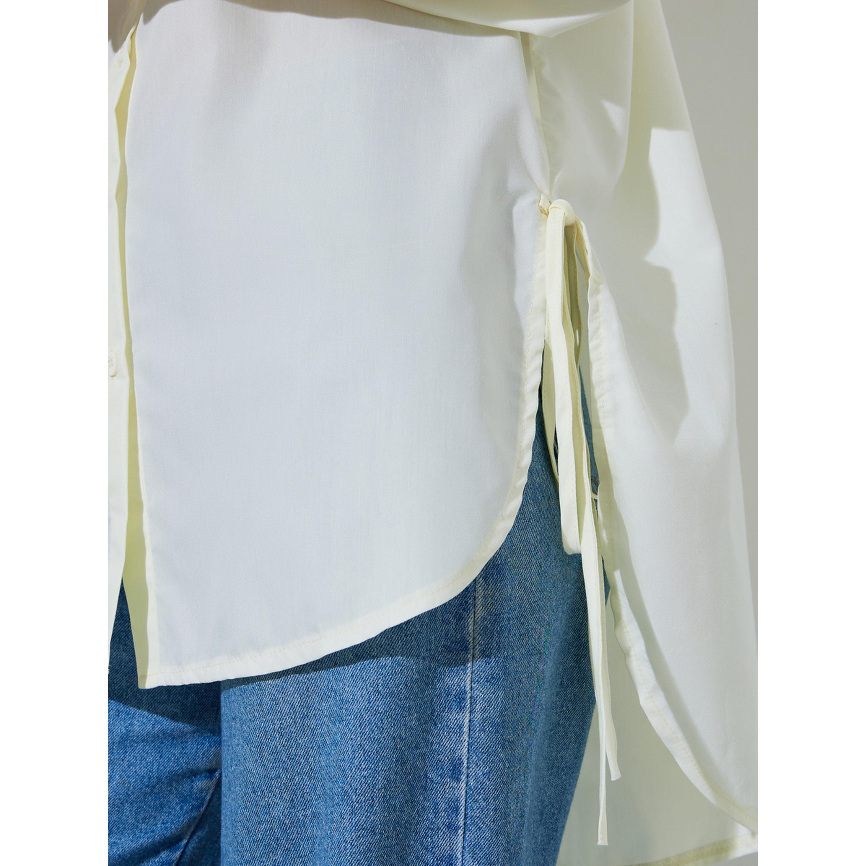 Styli Oversized High-Low Hem Shirt with Tie Detail-women-clothing-shirtsandblouses-shirts-image-5