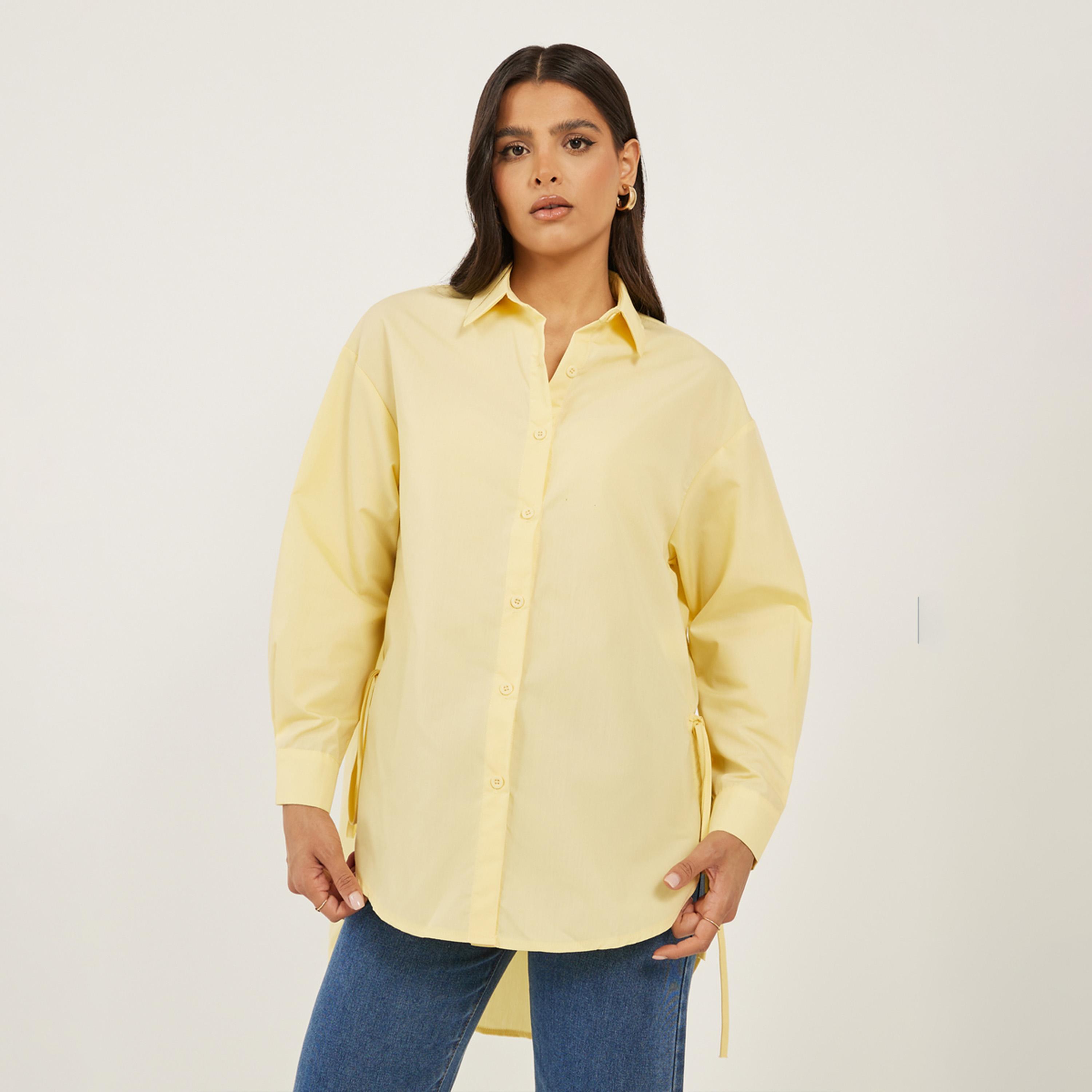 Styli Oversized Longline Side Split Shirt-women-clothing-shirtsandblouses-shirts-image-1