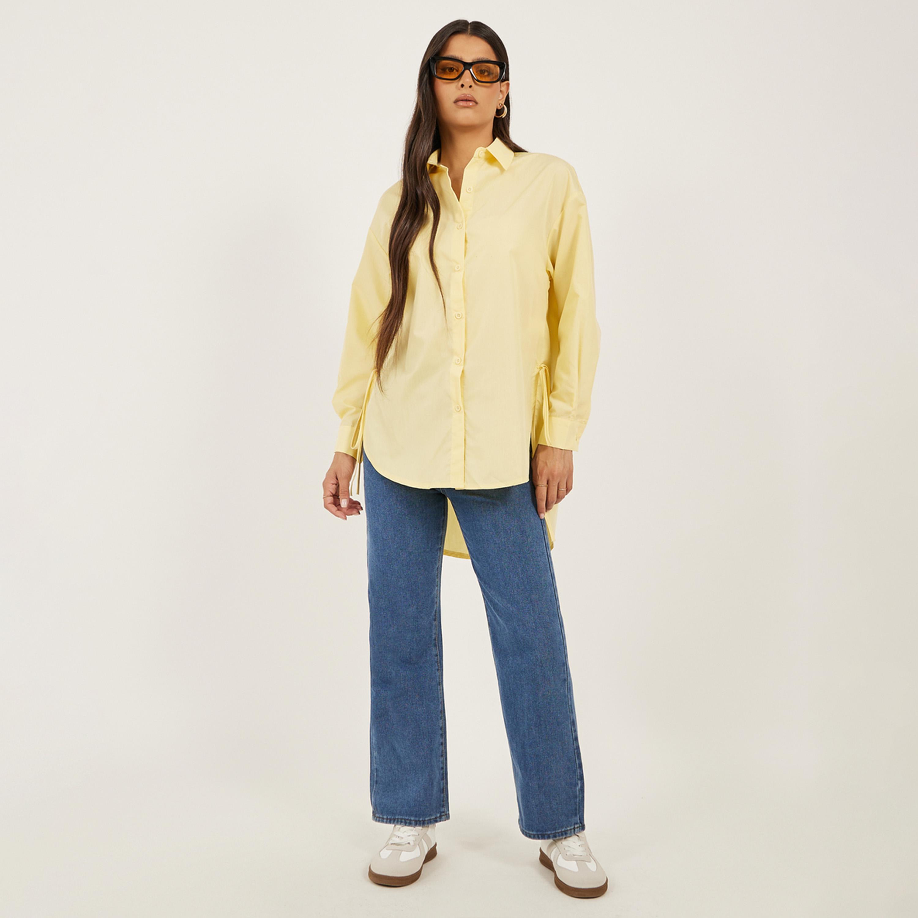 Styli Oversized Longline Side Split Shirt-women-clothing-shirtsandblouses-shirts-image-2