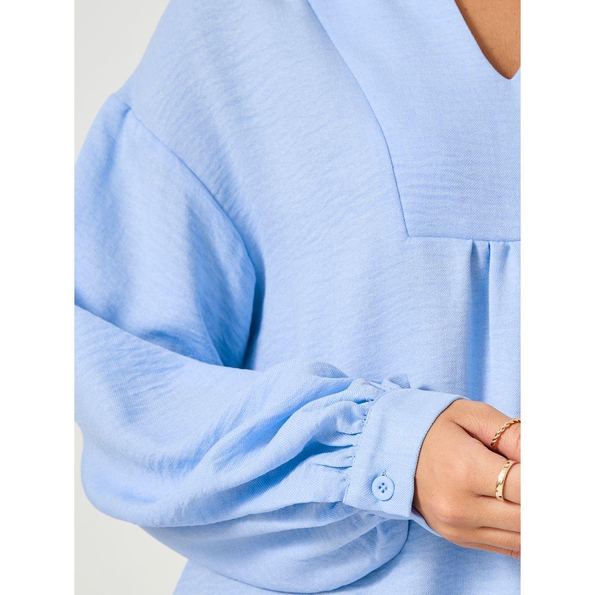 بلوزة كتان بأكمام بالون-women-clothing-shirtsandblouses-blouses-image-3