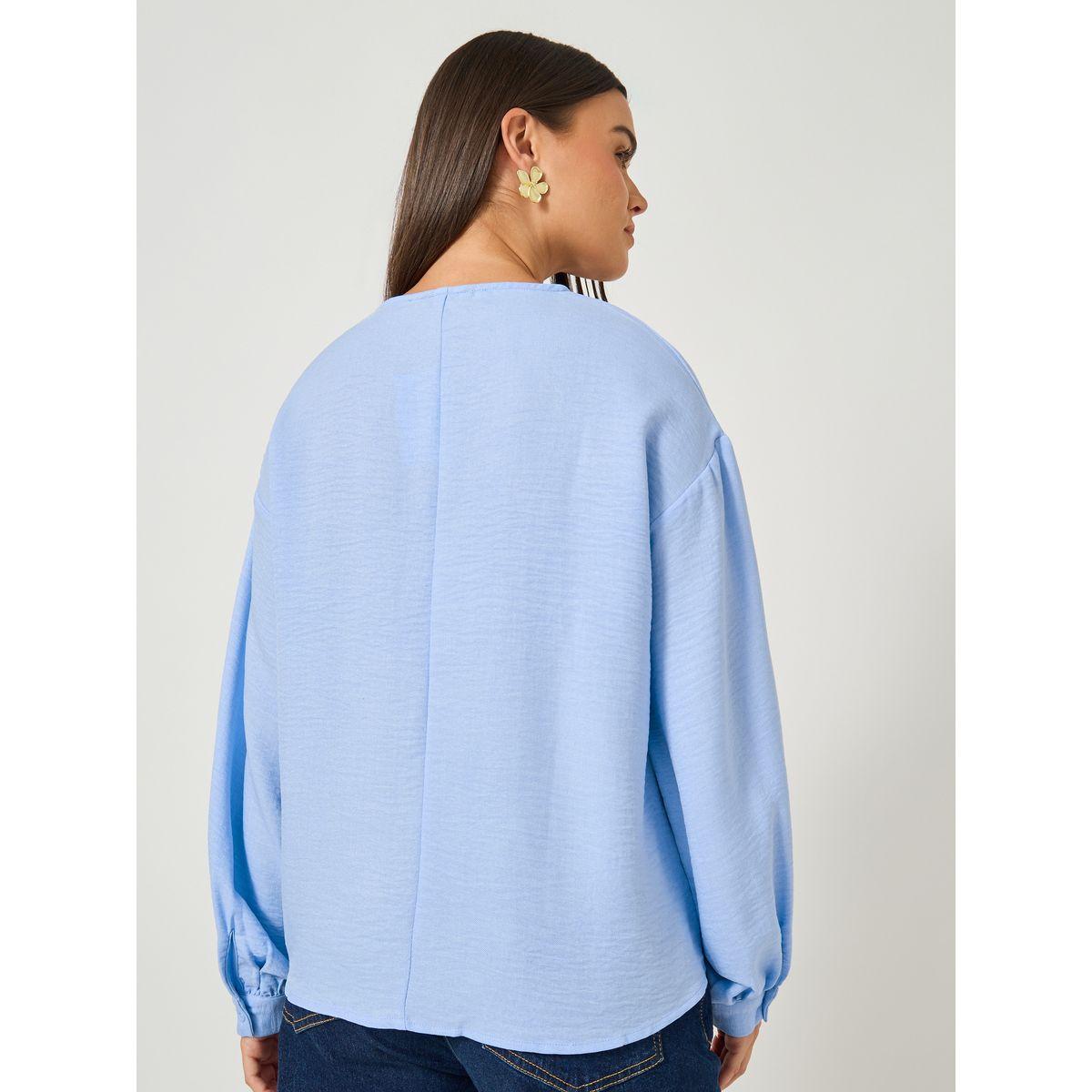 بلوزة كتان بأكمام بالون-women-clothing-shirtsandblouses-blouses-image-4