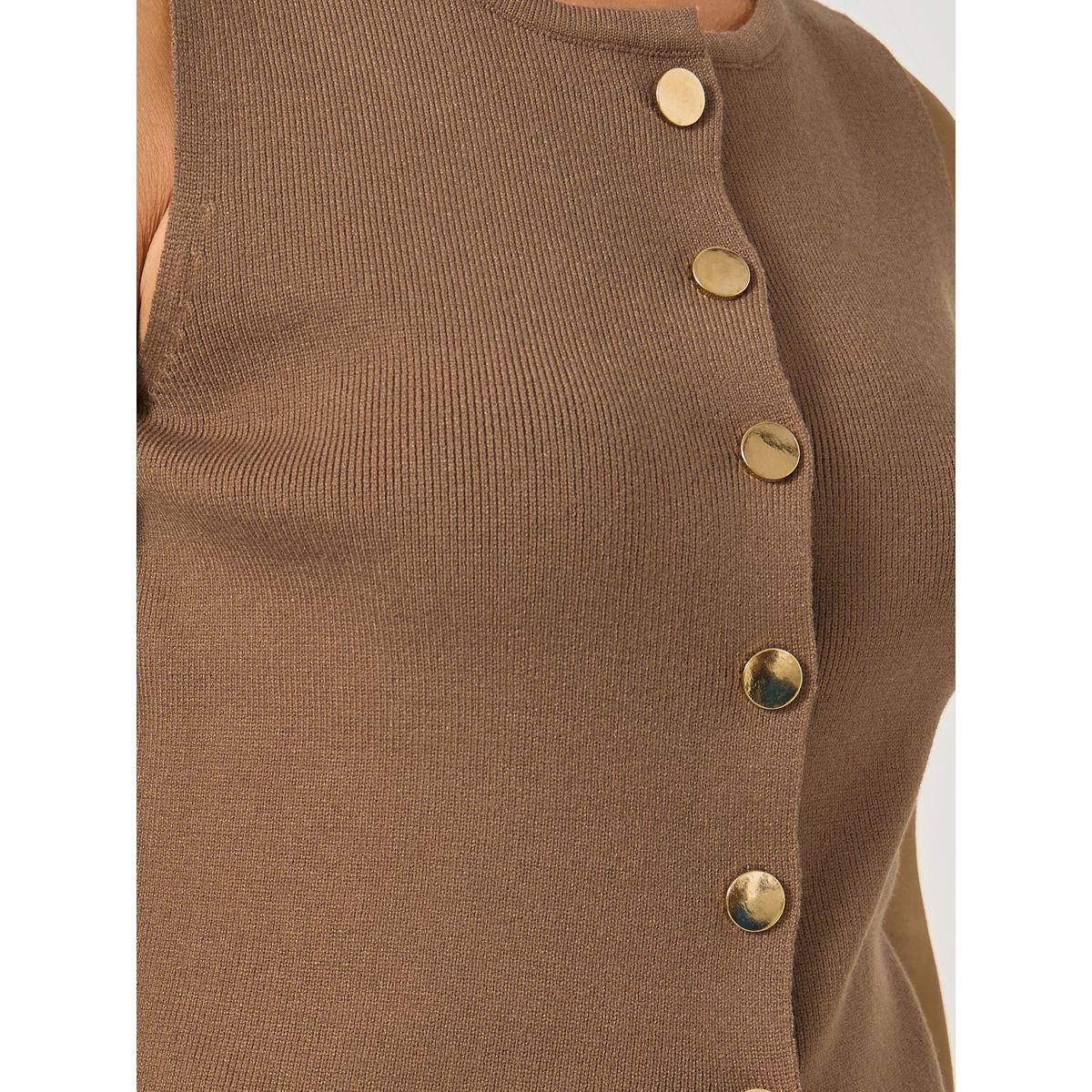بلوزة محبوكة سادة بلا أكمام-women-clothing-coatsandjackets-waistcoats-image-3