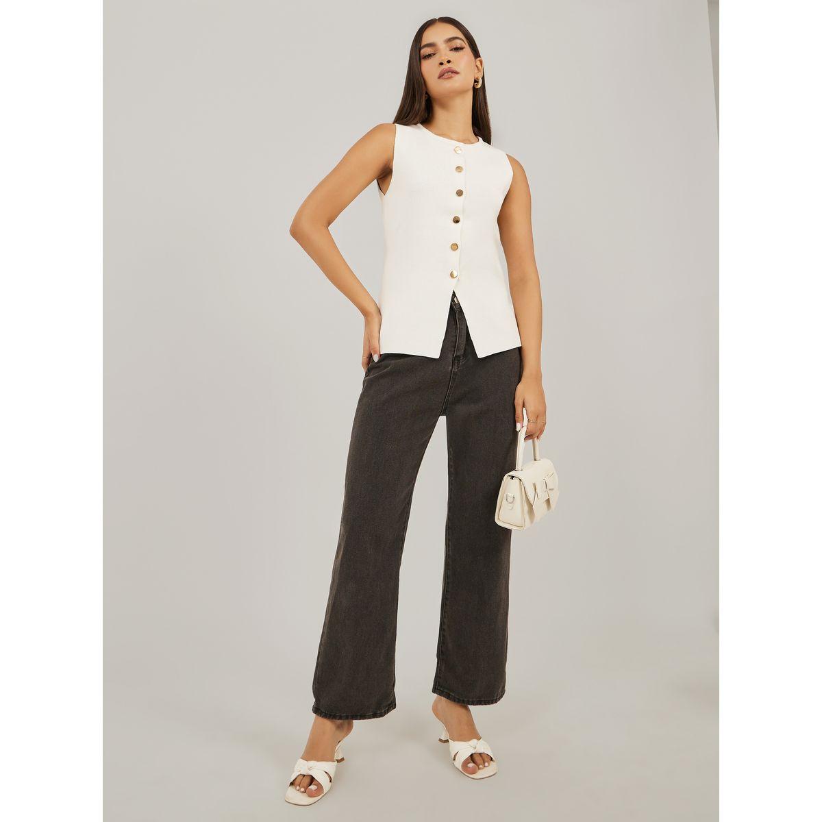 Styli Plain Sleeveless Waistcoat Look Knit Top-women-clothing-coatsandjackets-waistcoats-image-2