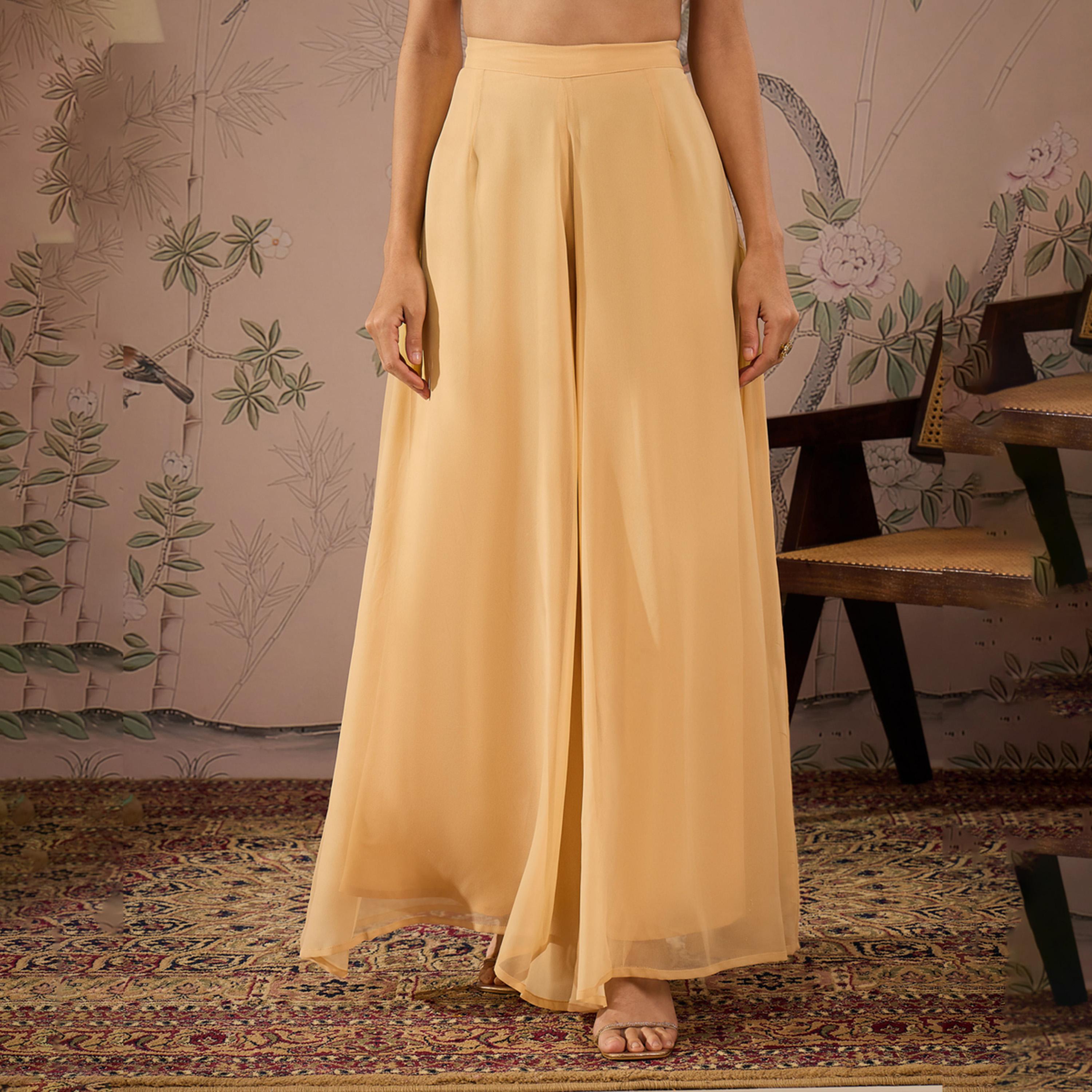 شيا باي ساسافراس × ستايلي - طقم توب ببلوم مزين بالترتر مع بنطال واسع-women-clothing-ethnicwear-kurtasets-image-7