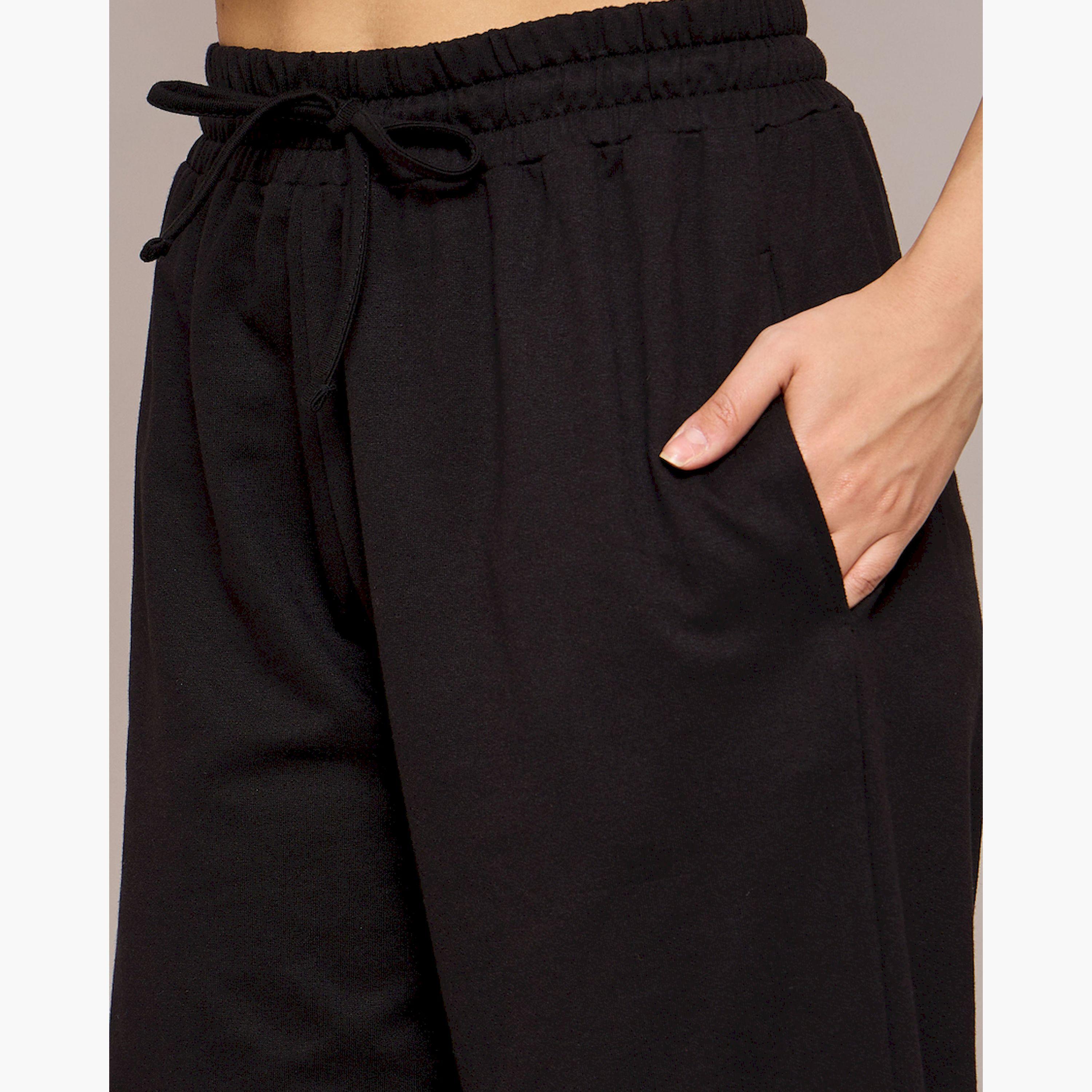 ساسافراس × ستايلي - بنطال رياضي واسع من قماش تيري - أسود-women-clothing-bottoms-joggers-image-4