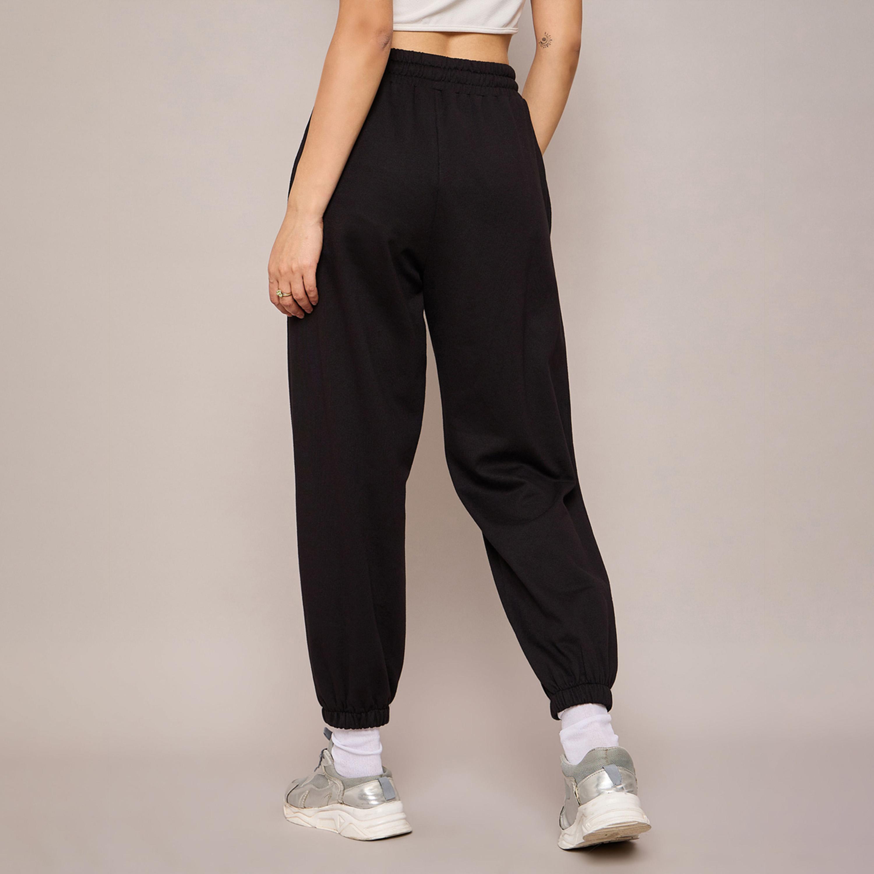 Sassafras X Styli Black Terry Baggy Joggers-women-clothing-bottoms-joggers-image-5
