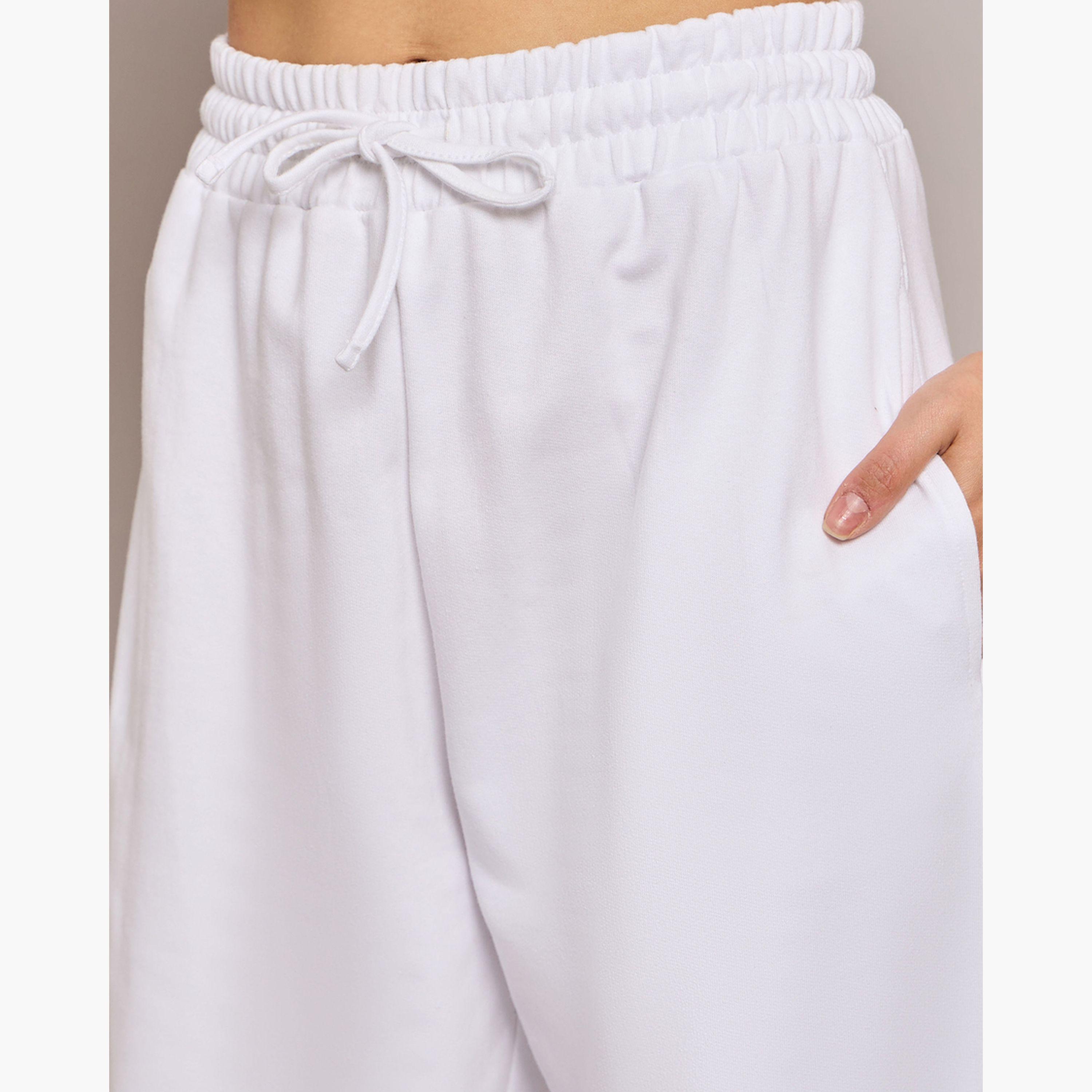 ساسافراس × ستايلي - بنطال رياضي واسع - الأبيض-women-clothing-bottoms-joggers-image-4
