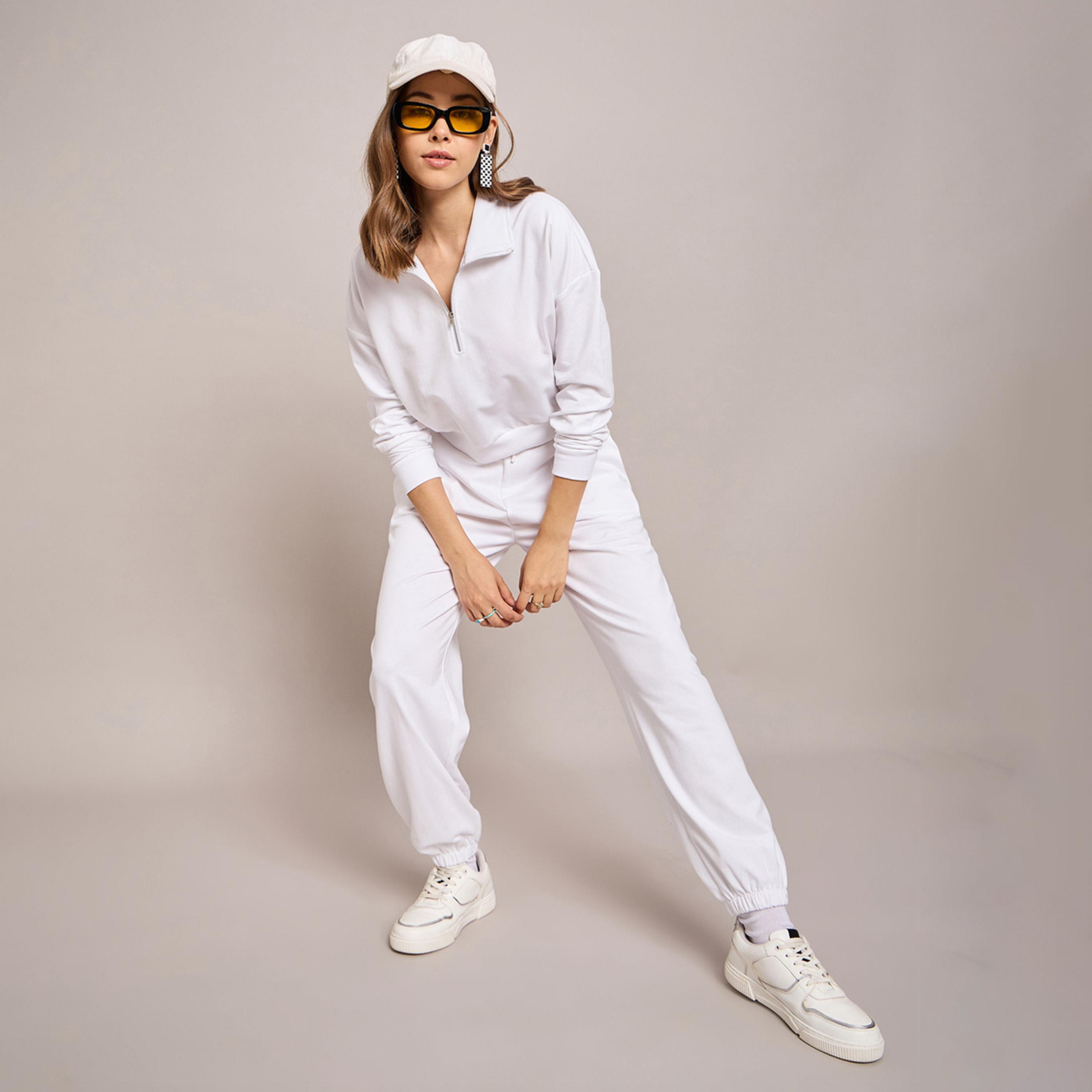 Sassafras X Styli White Terry Baggy Joggers-women-clothing-bottoms-joggers-image-6
