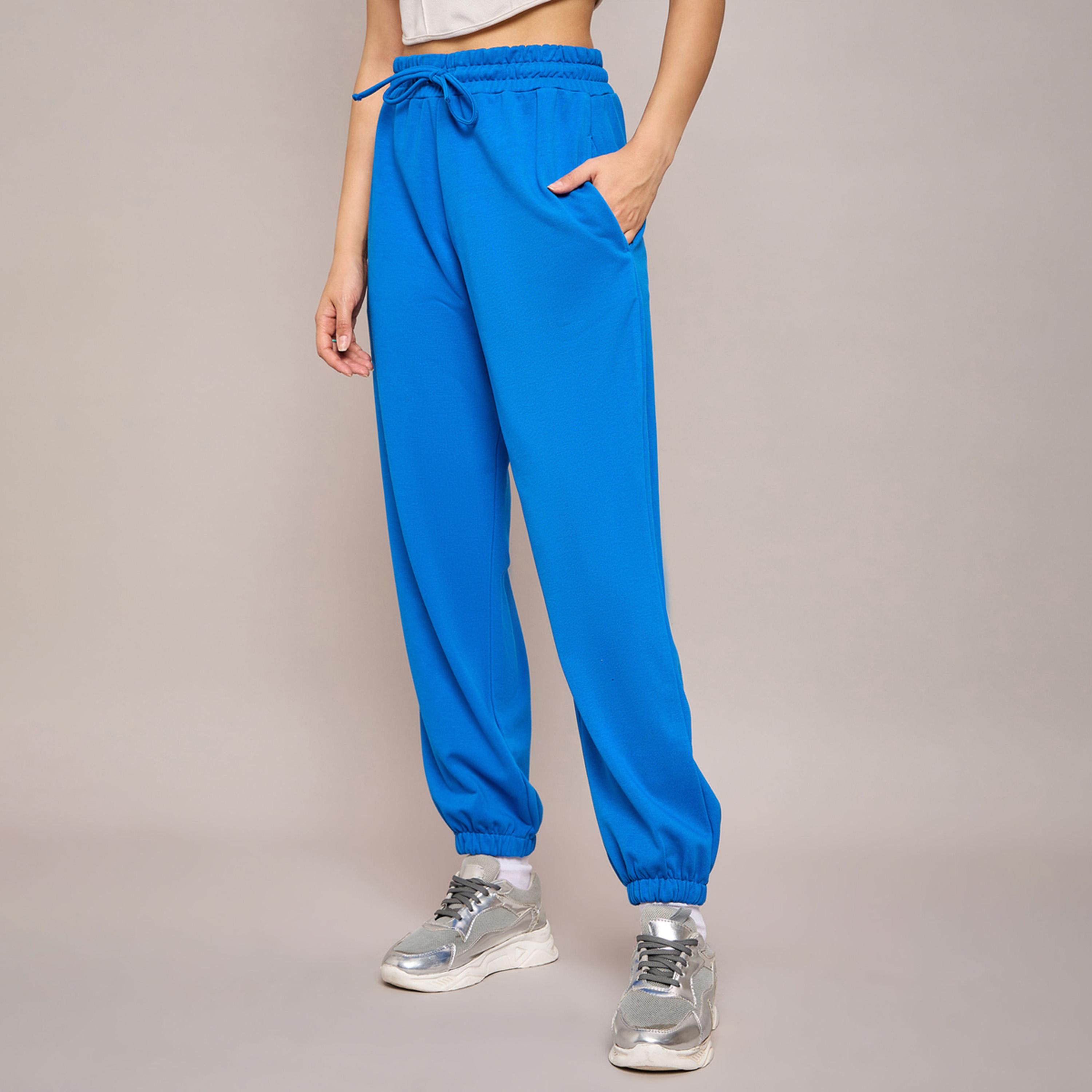 ساسافراس × ستايلي - بنطال رياضي فضفاض - أزق ملكي-women-clothing-bottoms-joggers-image-3