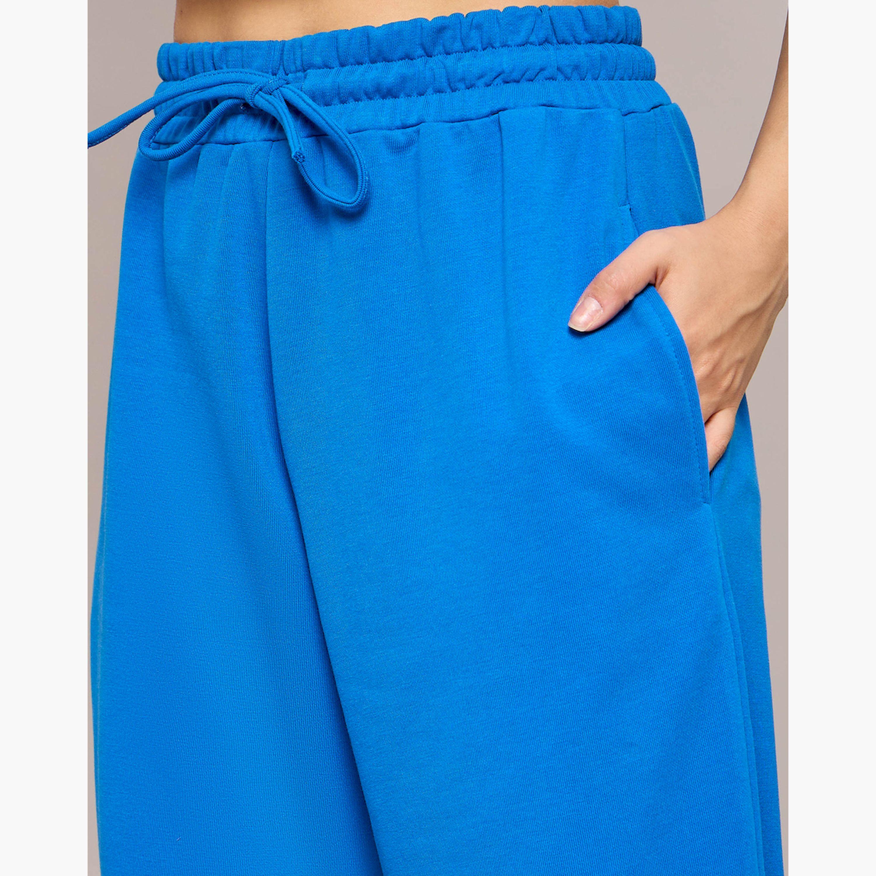 ساسافراس × ستايلي - بنطال رياضي فضفاض - أزق ملكي-women-clothing-bottoms-joggers-image-4