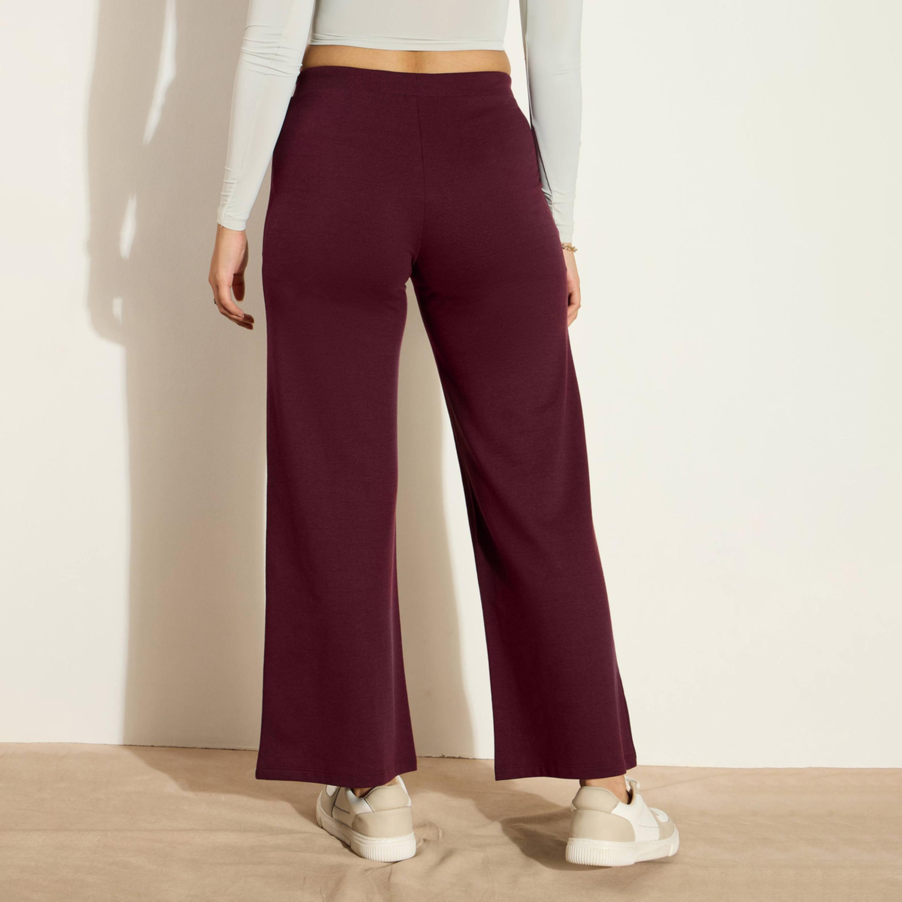 Sassafras X Styli Mid Rise Wide Leg Terry Track Pants-women-clothing-bottoms-trousers-image-3