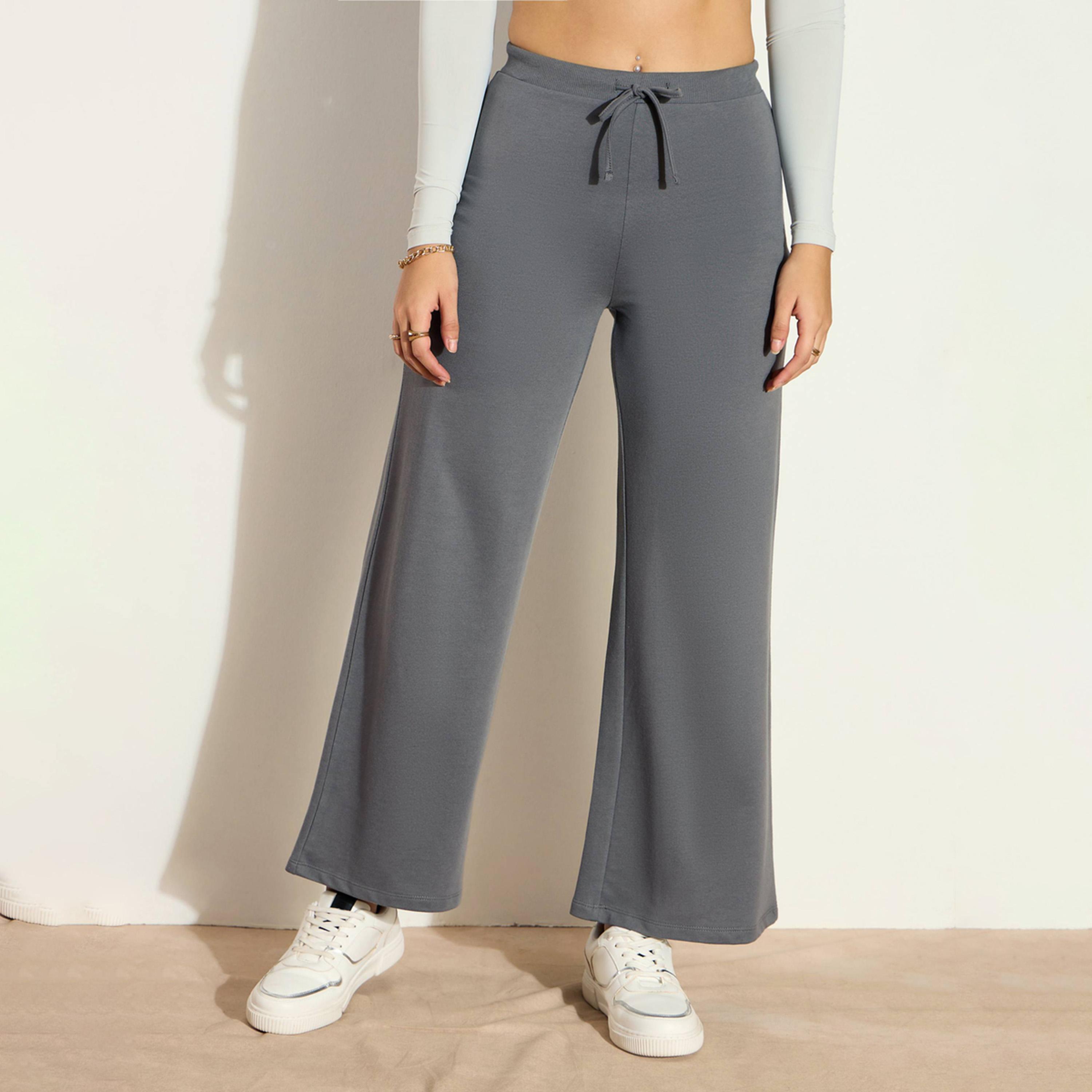 Sassafras X Styli Mid Rise Wide Leg Terry Track Pants-women-clothing-bottoms-joggers-image-1