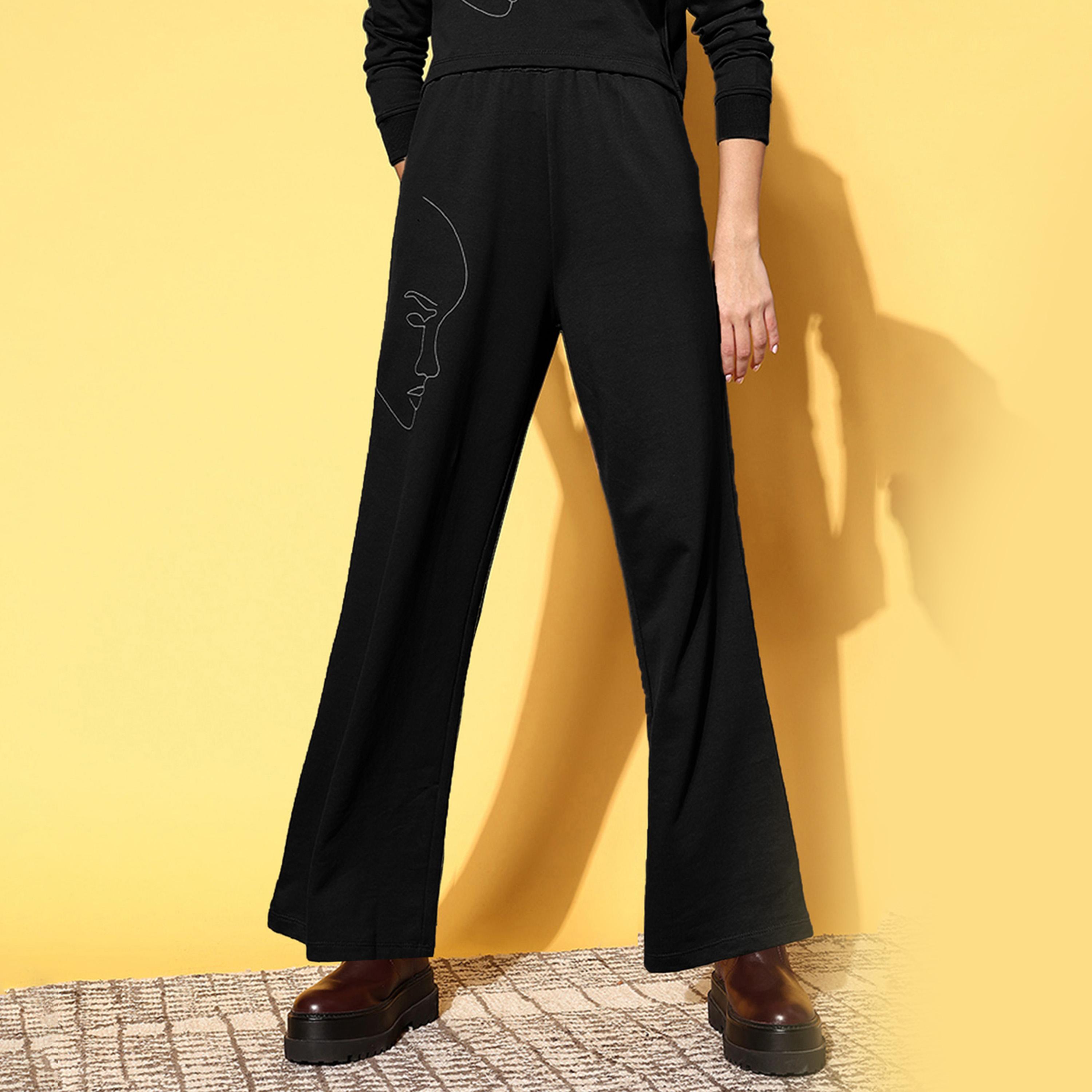 Sassafras X Styli Mid Rise Wide Leg Track Pants-women-clothing-bottoms-joggers-image-1