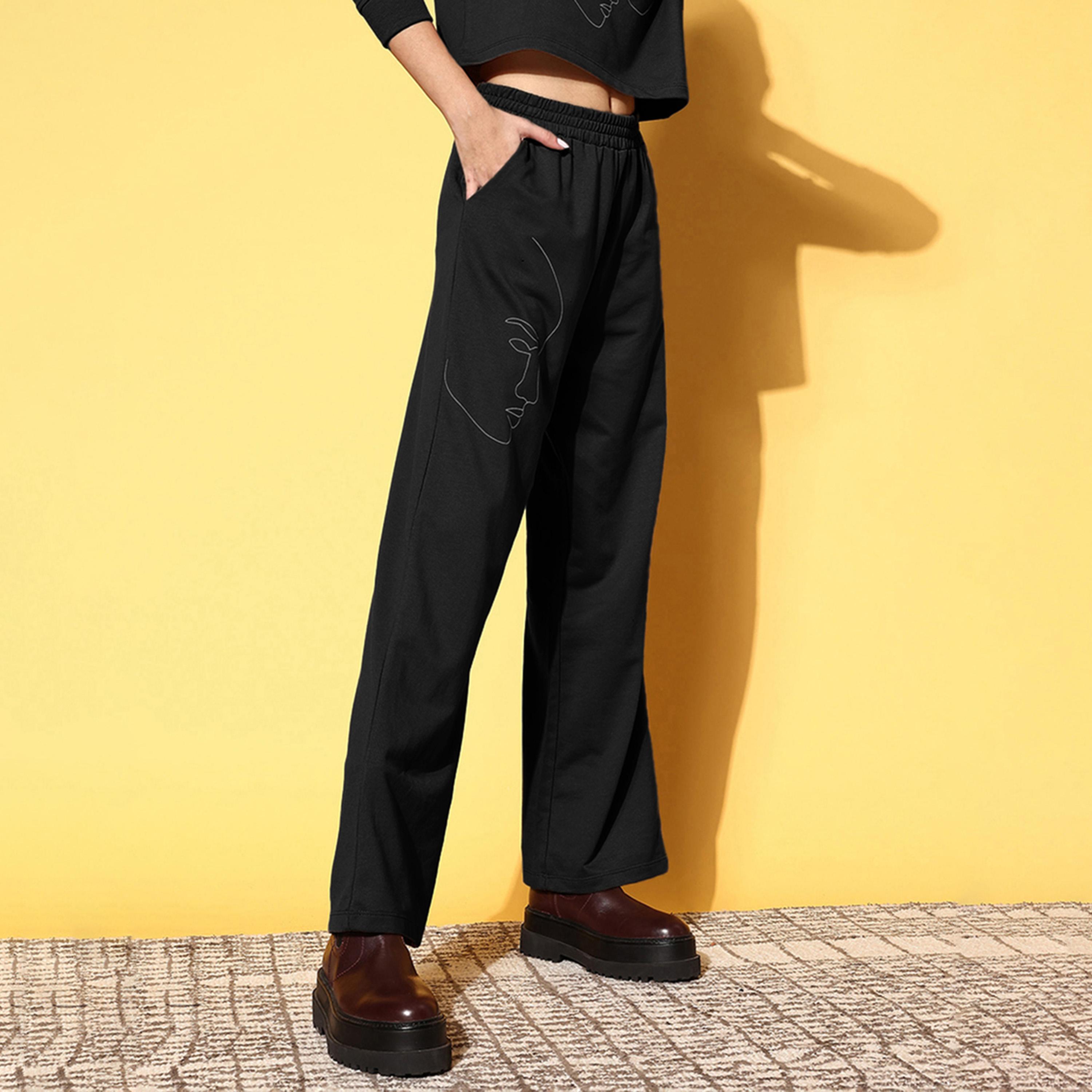 Sassafras X Styli Mid Rise Wide Leg Track Pants-women-clothing-bottoms-joggers-image-2