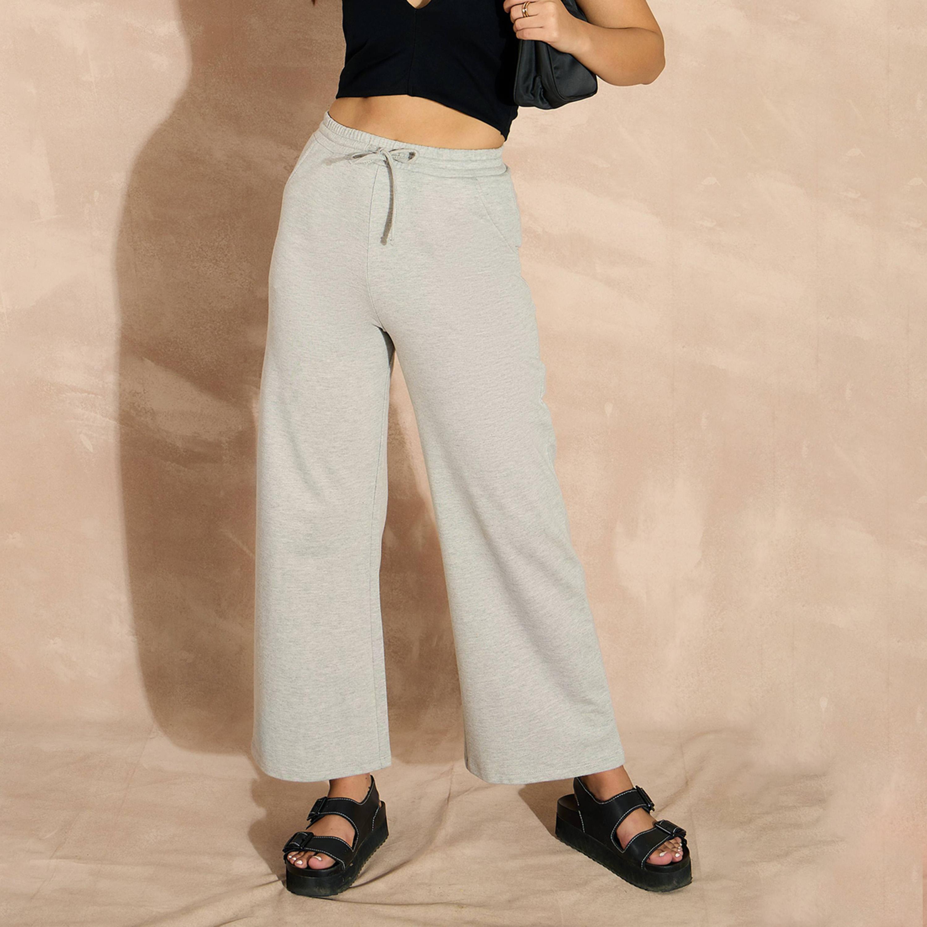 Sassafras X Styli Mid Rise Wide Leg Terry Track Pants-women-clothing-bottoms-joggers-image-1