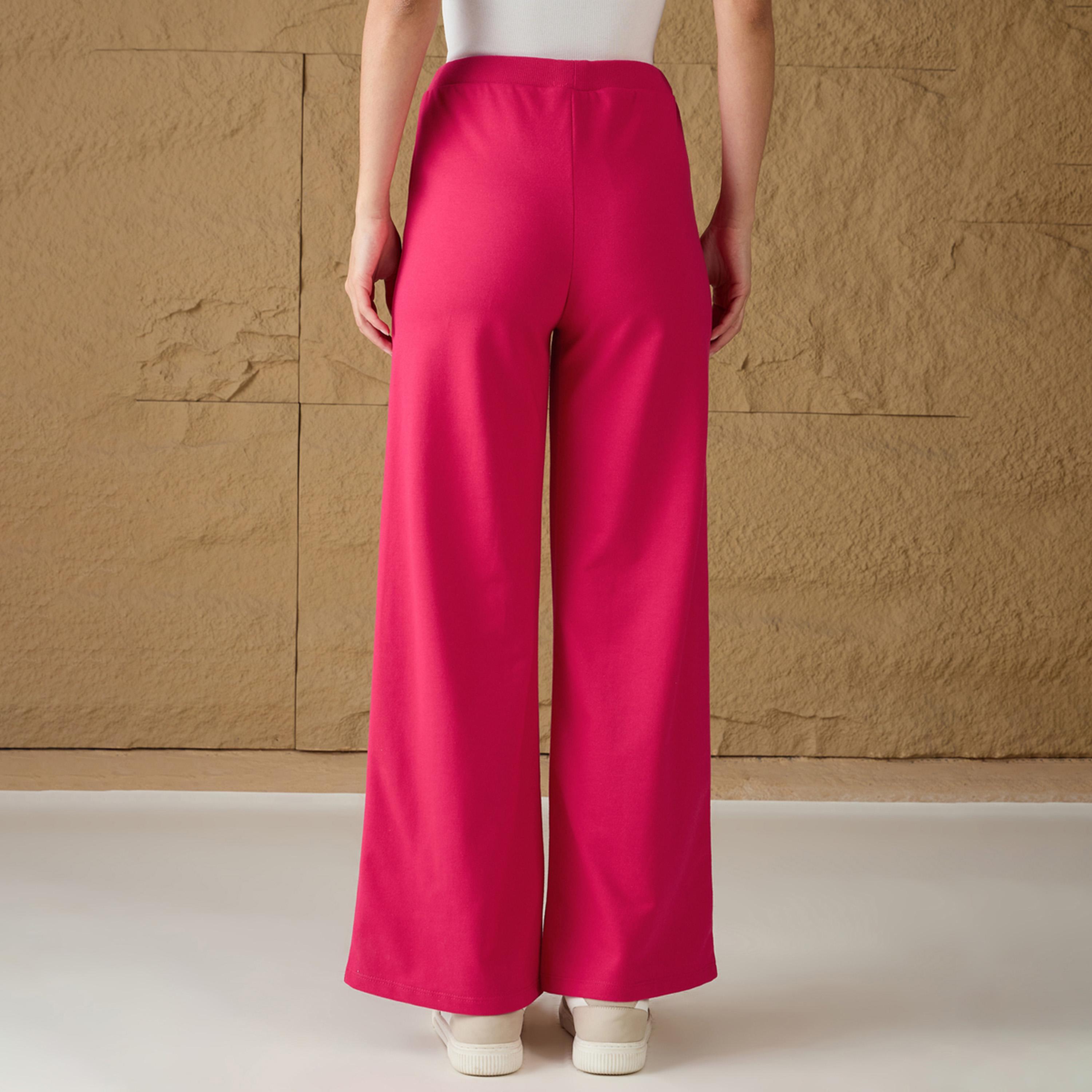 ساسافراس × ستايلي - بنطال رياضي واسع الساق من قماش تيري - فوشي-women-clothing-bottoms-joggers-image-5