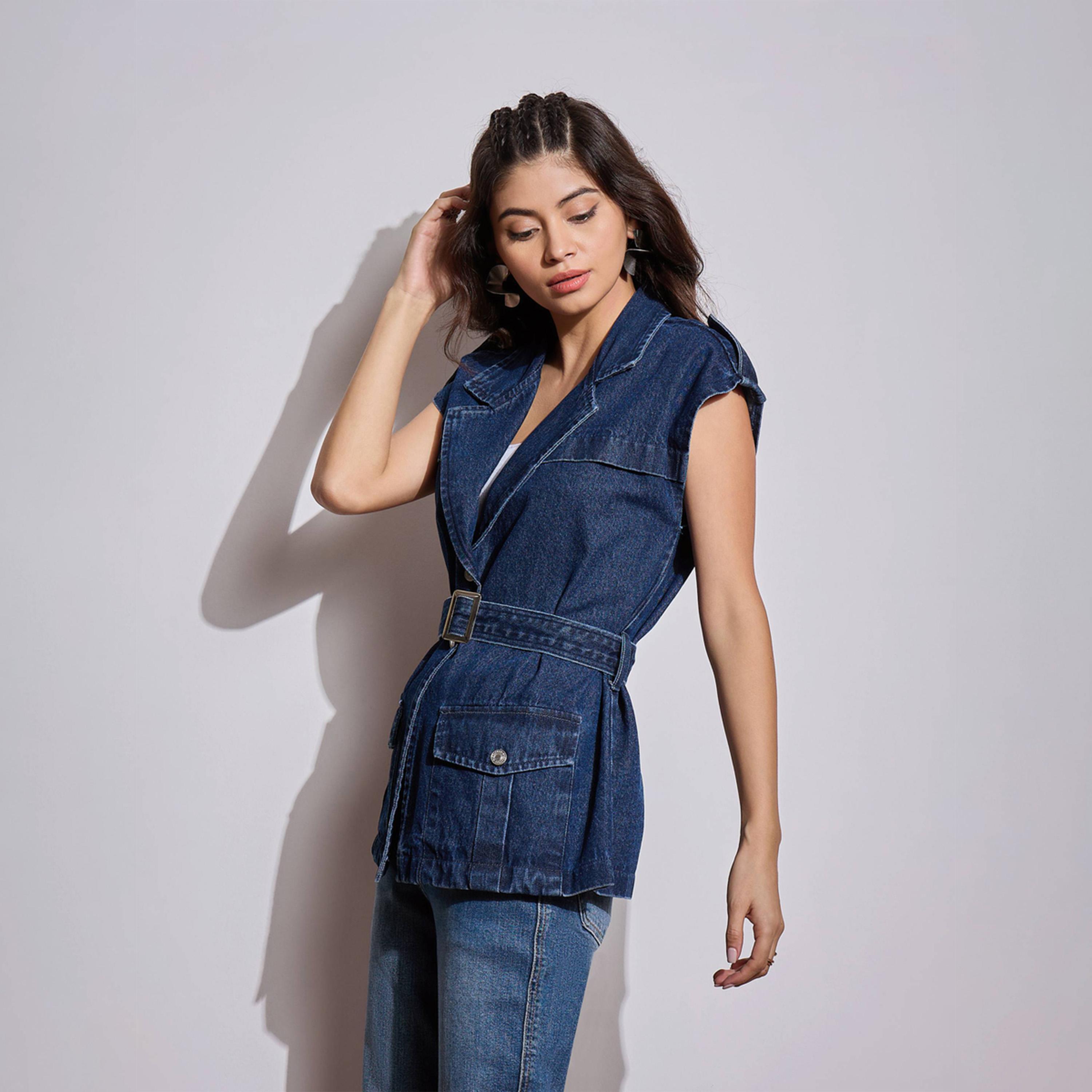 ساسافراس × ستايلي - جاكيت بحزام مغسول بالحامض ومزين بجيوب بدون أكمام-women-winterwear-coatsandjackets-jackets-image-3