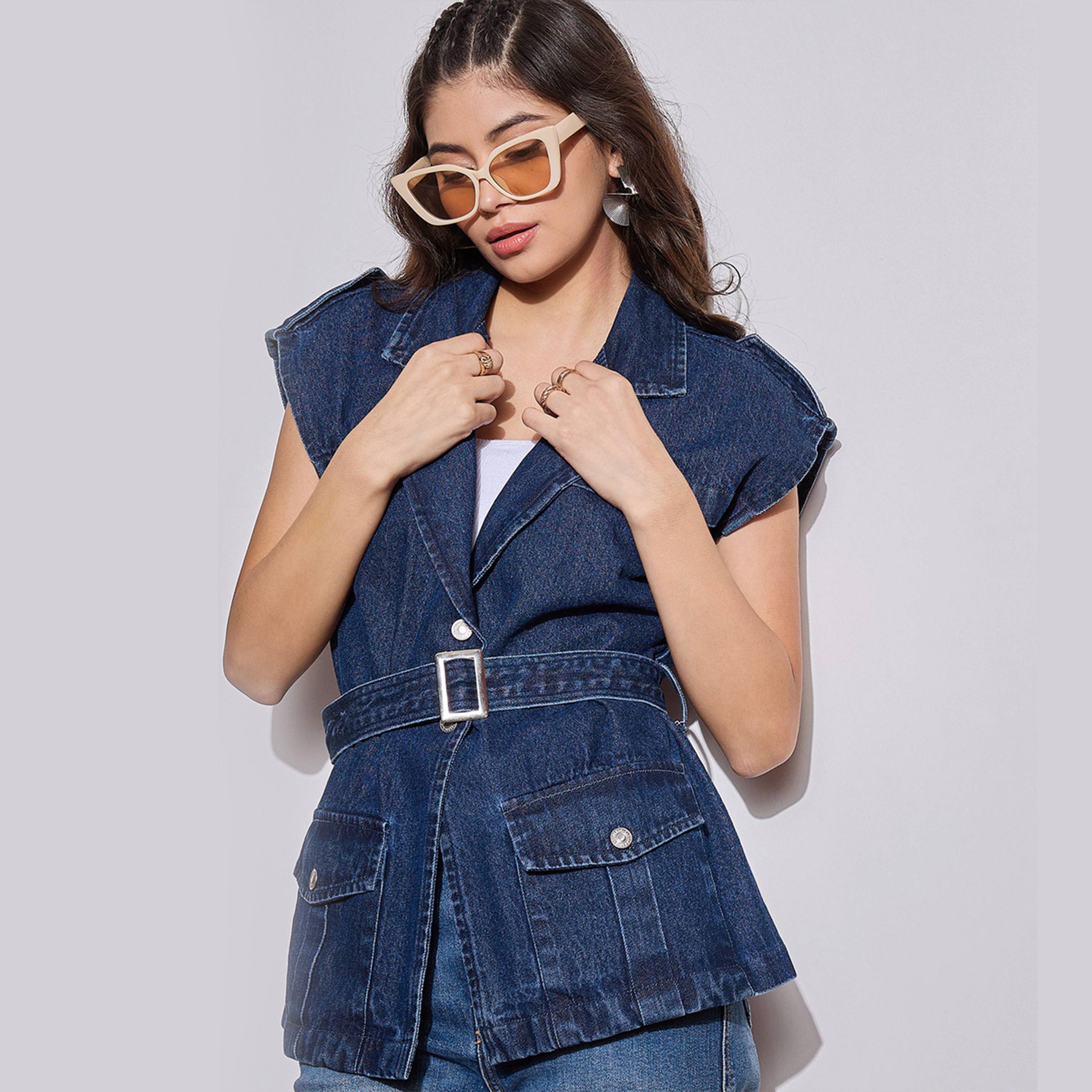 ساسافراس × ستايلي - جاكيت بحزام مغسول بالحامض ومزين بجيوب بدون أكمام-women-winterwear-coatsandjackets-jackets-image-7