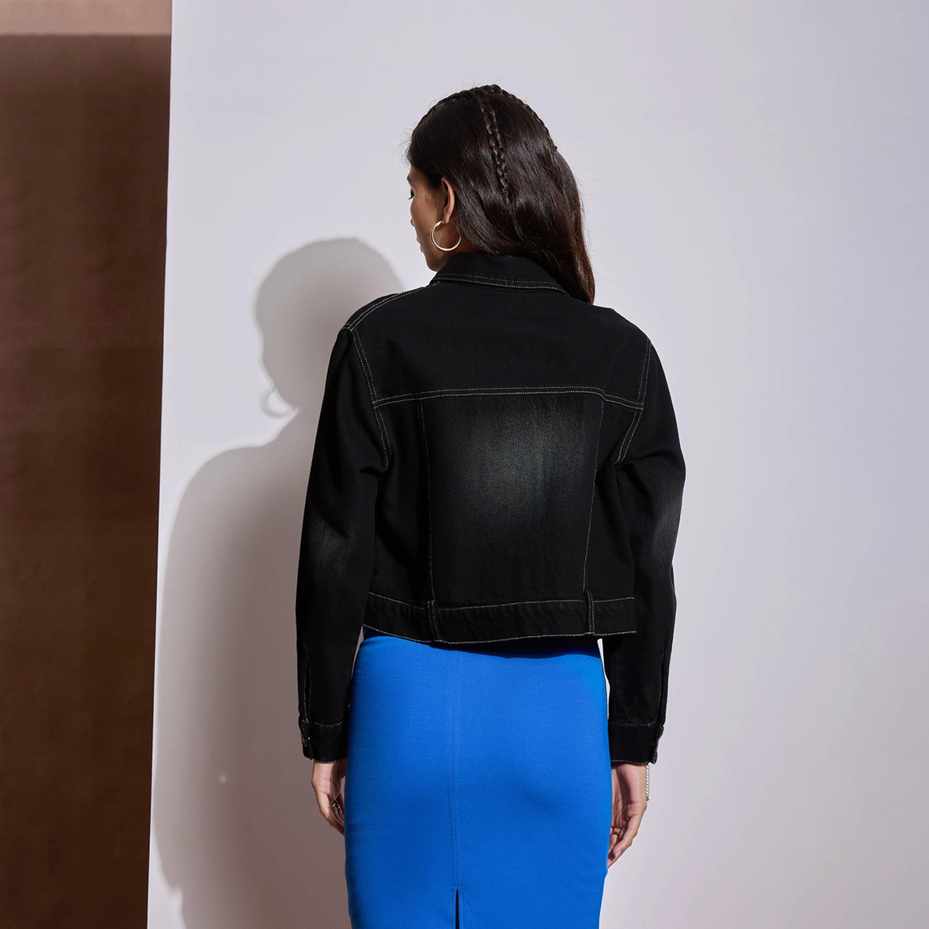 Sassafras X Styli Black Denim Heart Pockets Crop Jacket-women-winterwear-coatsandjackets-jackets-image-5