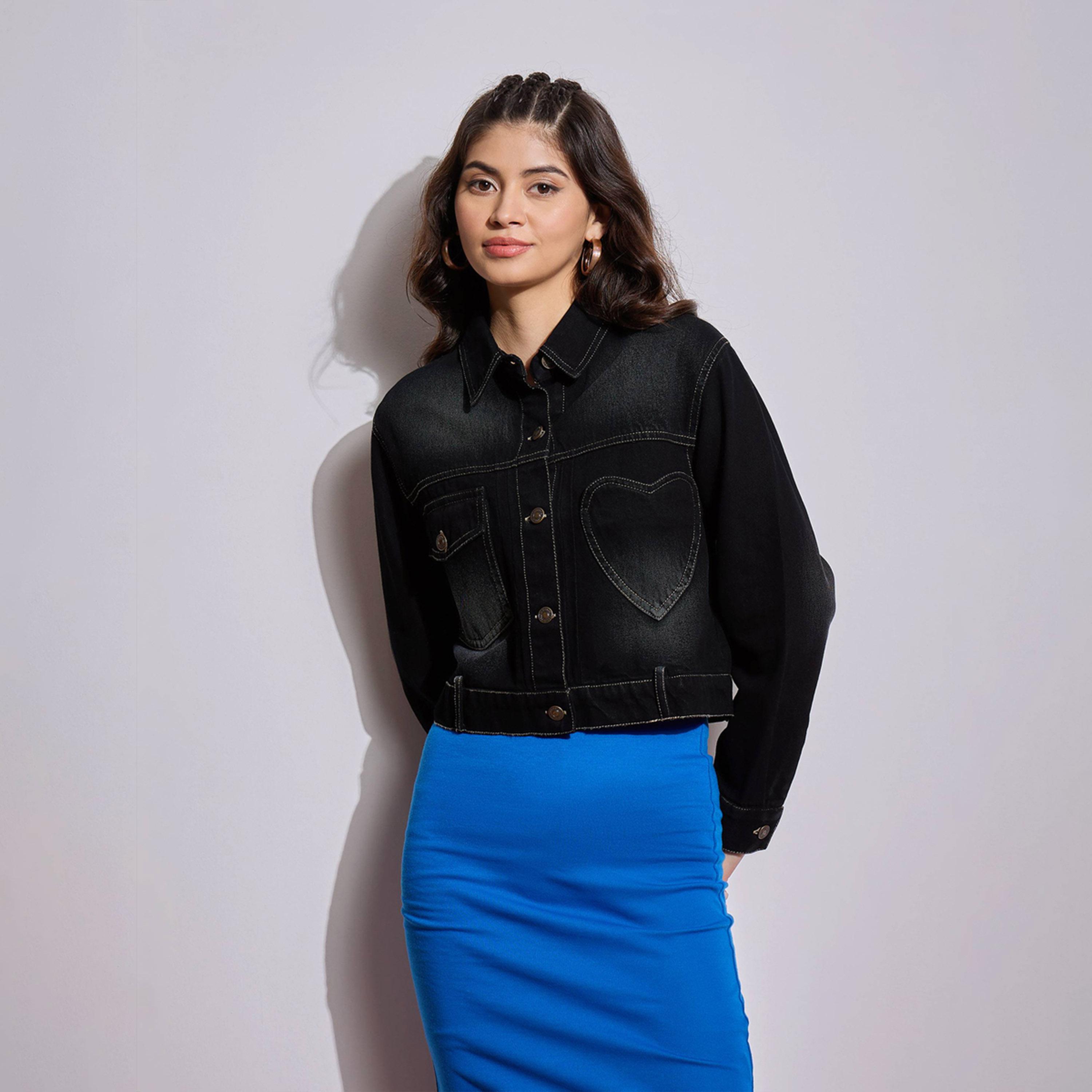 Sassafras X Styli Black Denim Heart Pockets Crop Jacket-women-winterwear-coatsandjackets-jackets-image-8