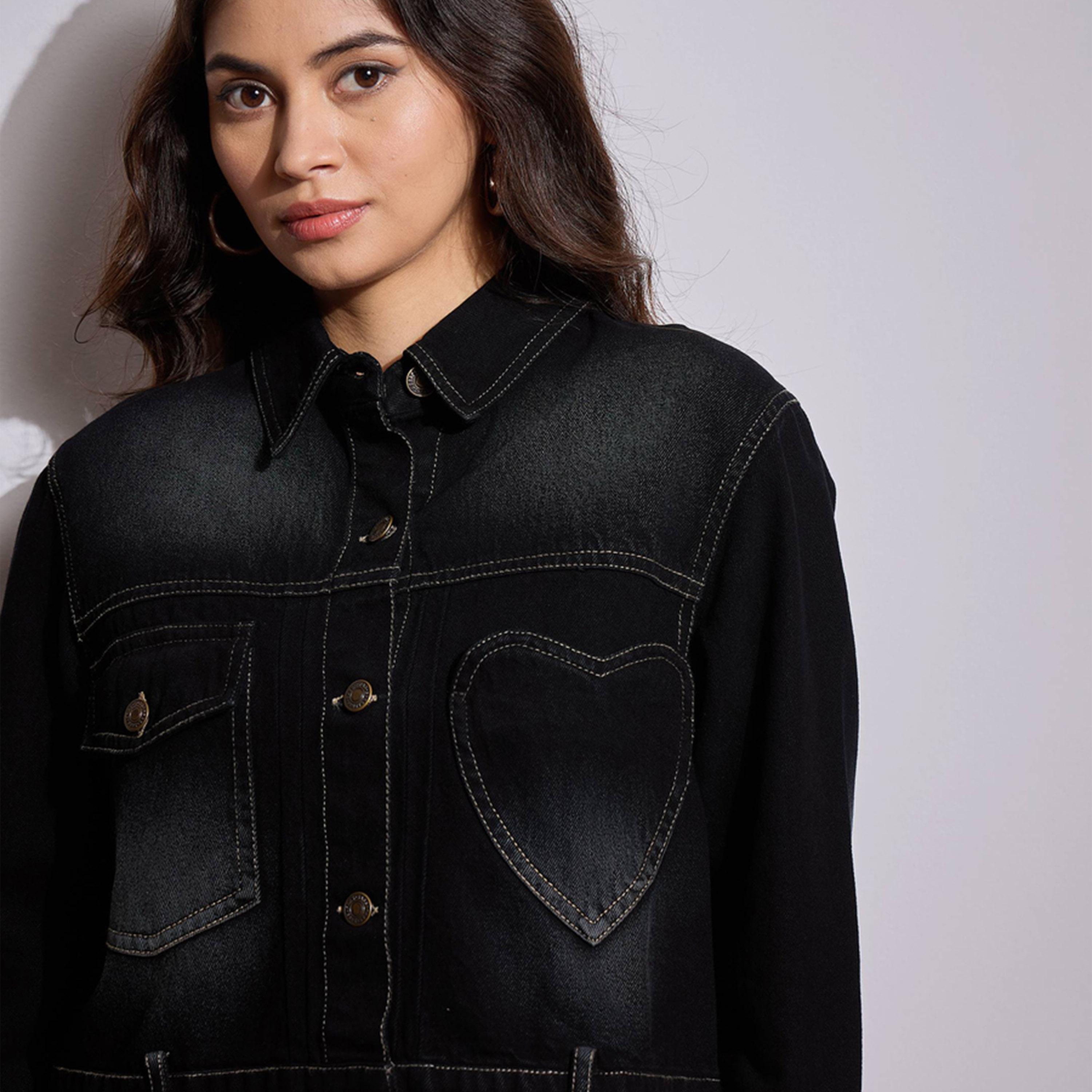 Sassafras X Styli Black Denim Heart Pockets Crop Jacket-women-winterwear-coatsandjackets-jackets-image-9
