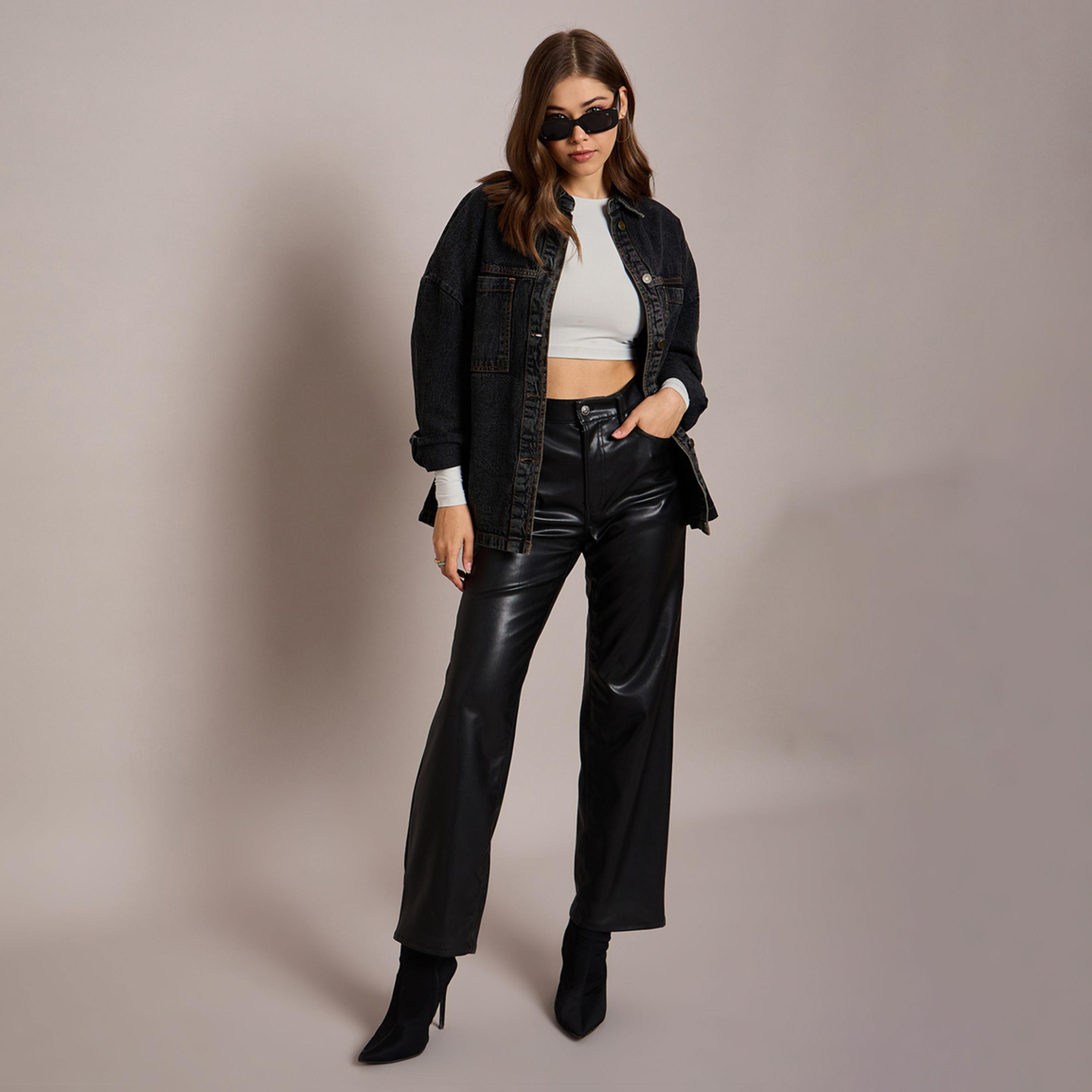 ساسافراس × ستايلي - جاكيت جينز كبير الحجم مع جيوب-women-winterwear-coatsandjackets-jackets-image-6