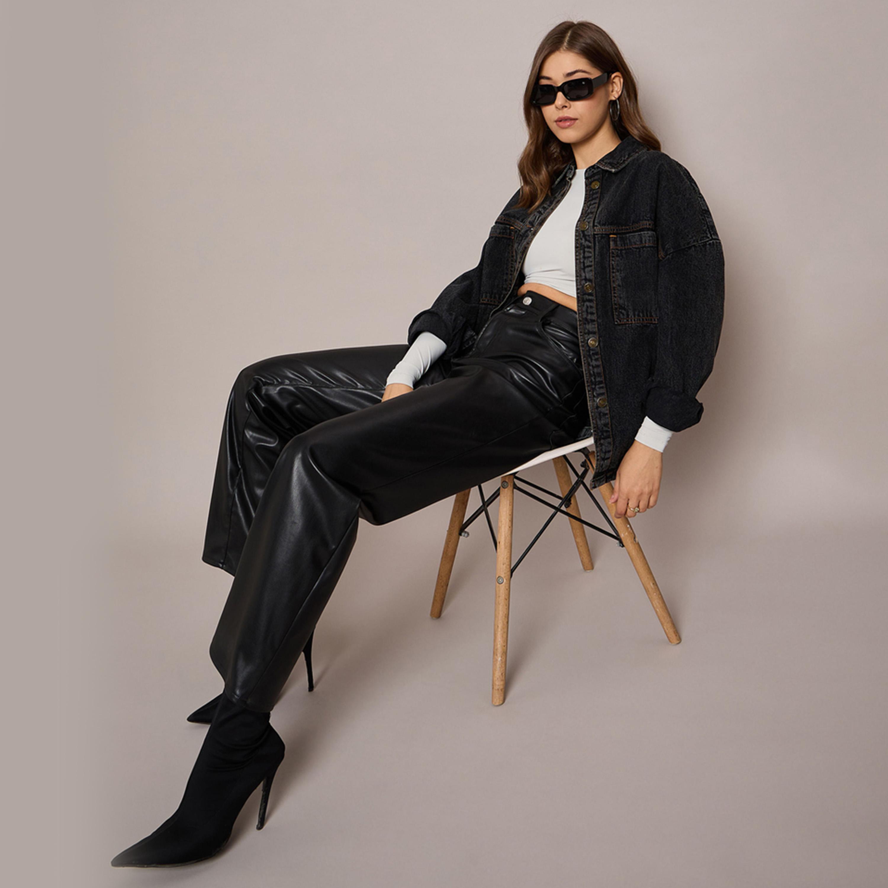 ساسافراس × ستايلي - جاكيت جينز كبير الحجم مع جيوب-women-winterwear-coatsandjackets-jackets-image-7