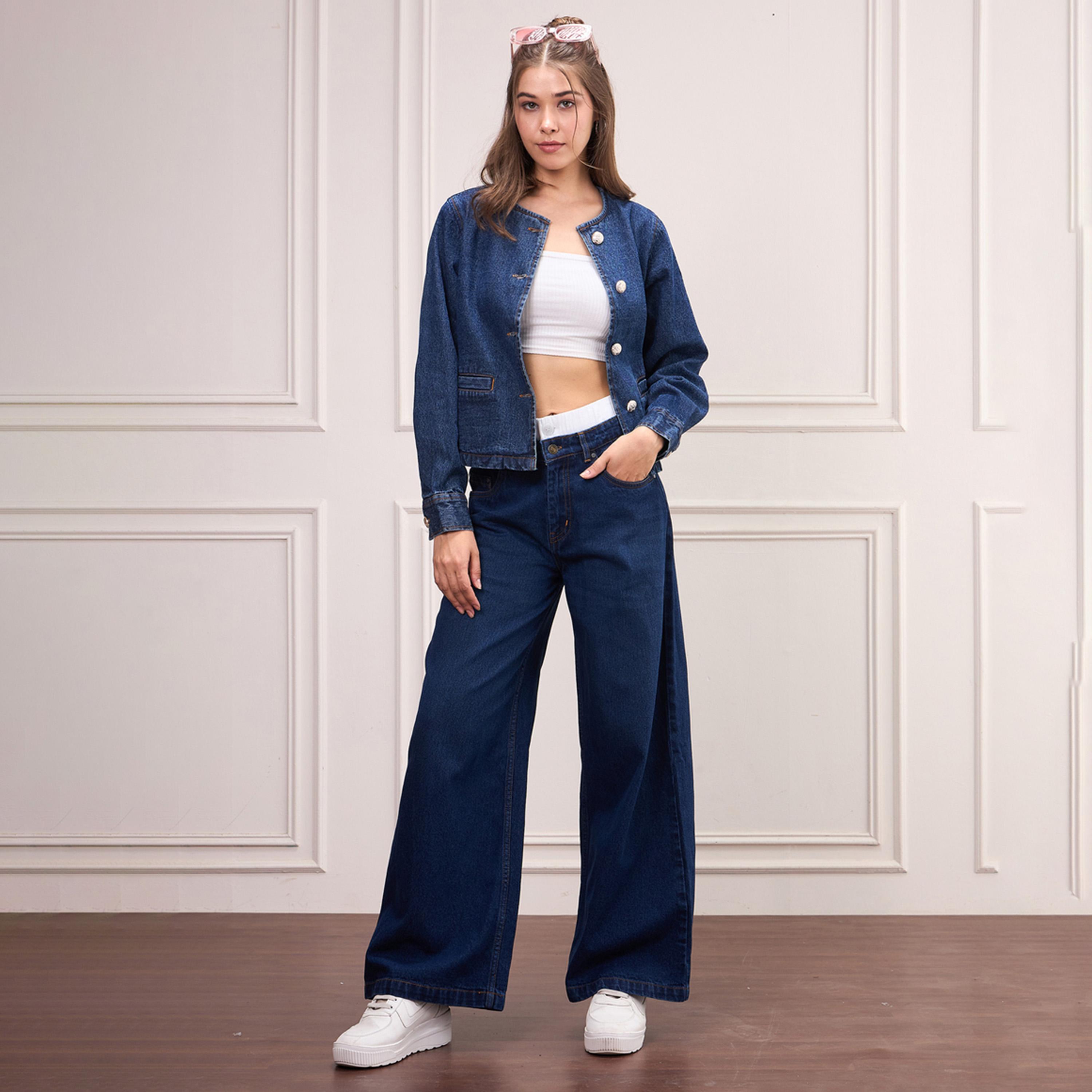 Sassafras X Styli Washed Denim Front Button Jacket-women-winterwear-coatsandjackets-jackets-image-2
