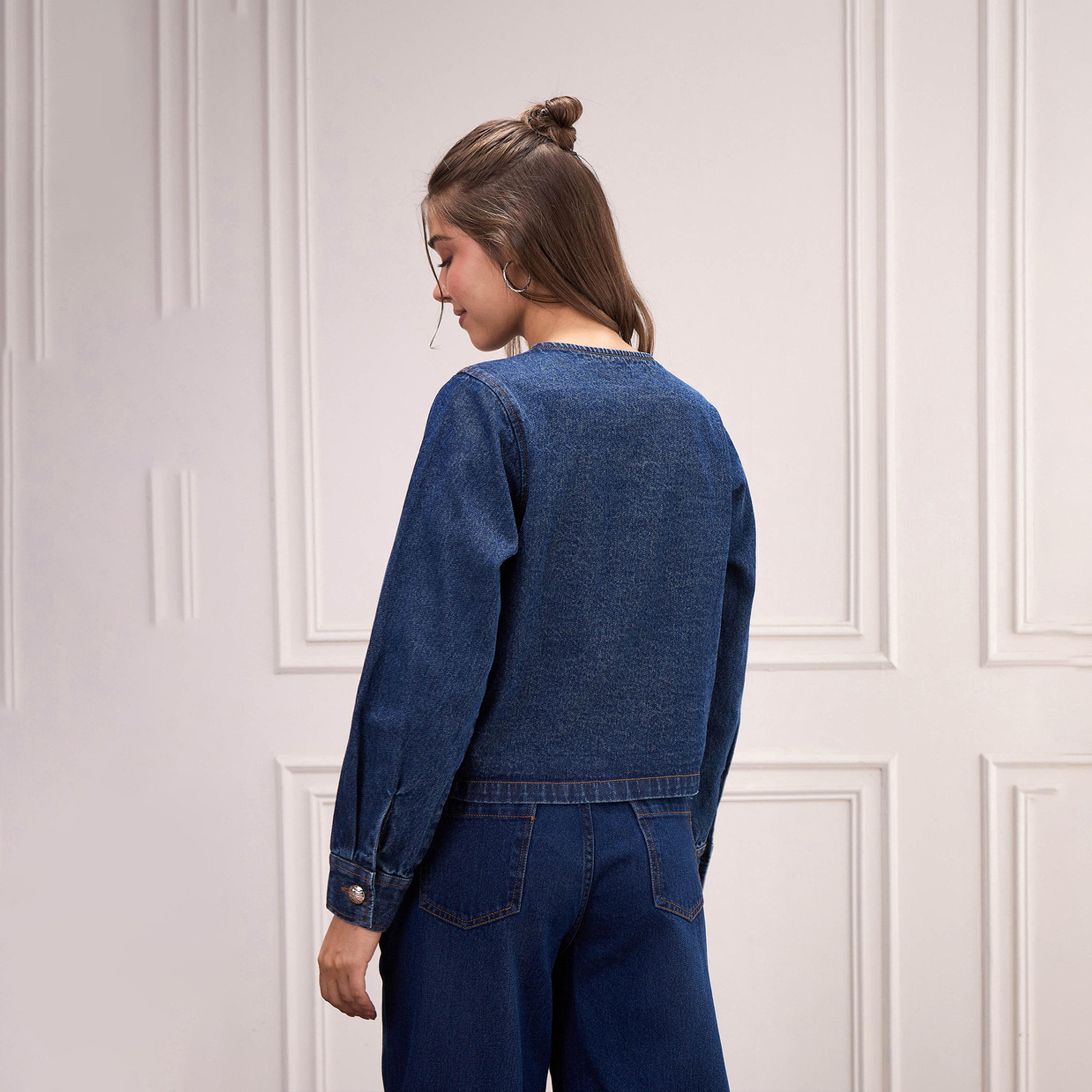 Sassafras X Styli Washed Denim Front Button Jacket-women-winterwear-coatsandjackets-jackets-image-5
