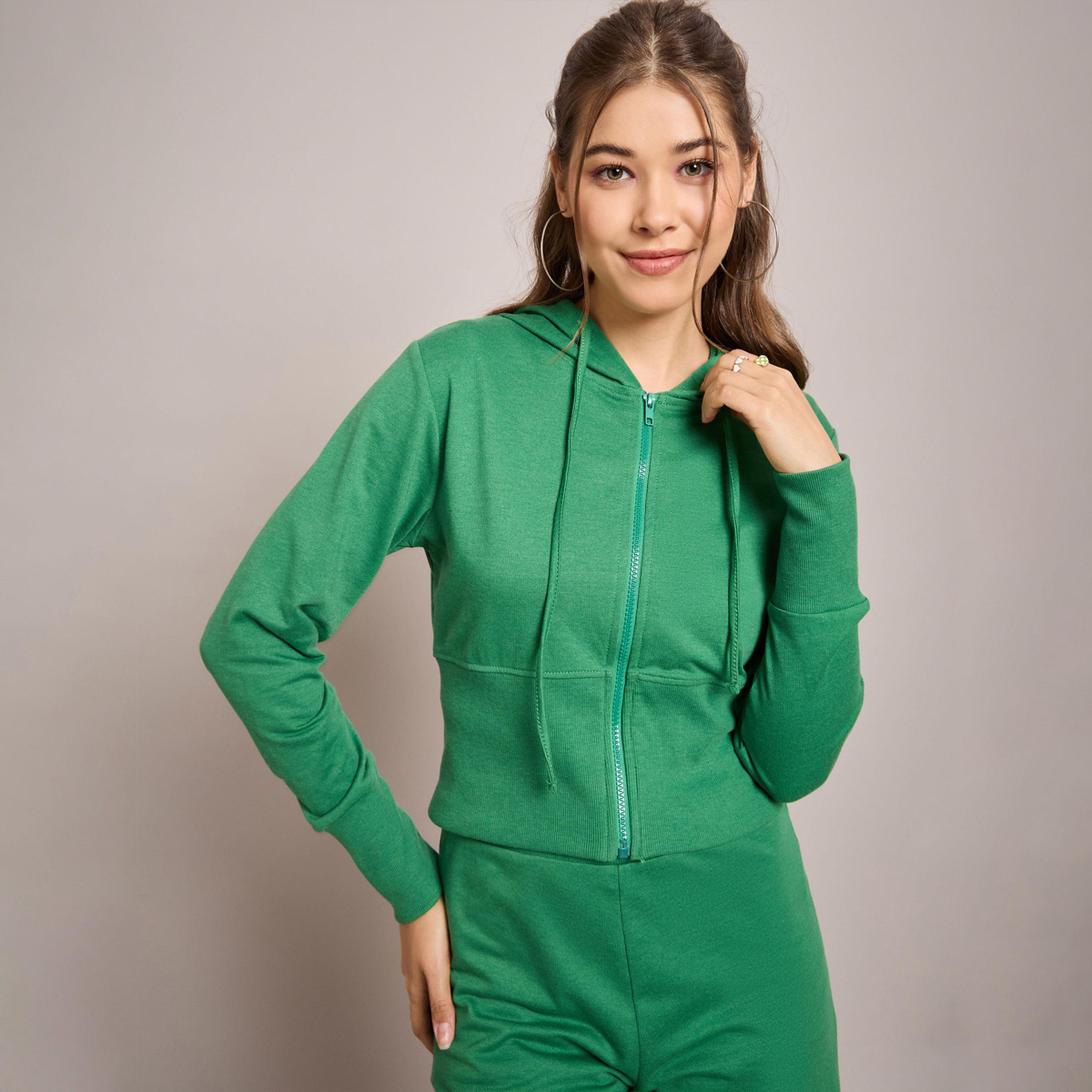 Sassafras X Styli Terry Front Zipper Crop Hooded Jacket-women-winterwear-coatsandjackets-jackets-image-1