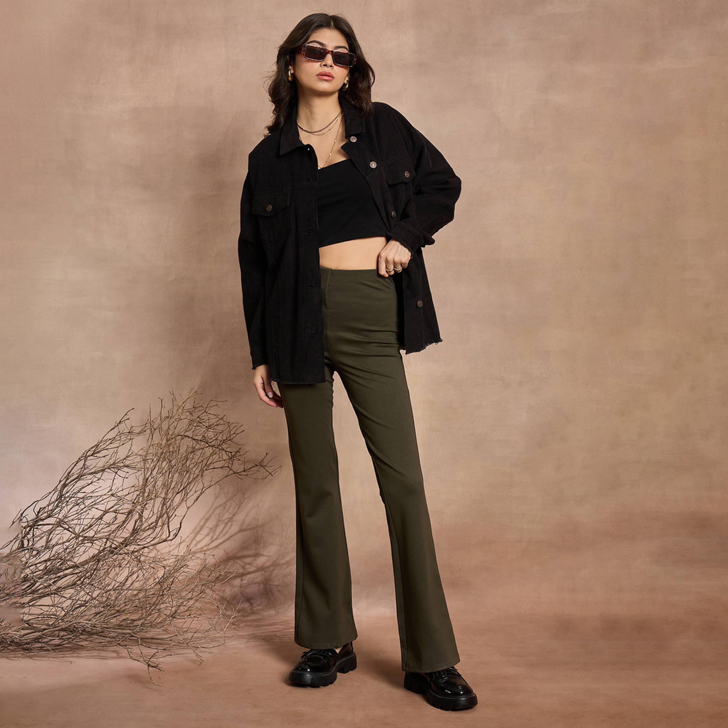 Sassafras X Styli Textured Corduroy Oversized Shacket with Pockets-women-winterwear-coatsandjackets-jackets-image-2