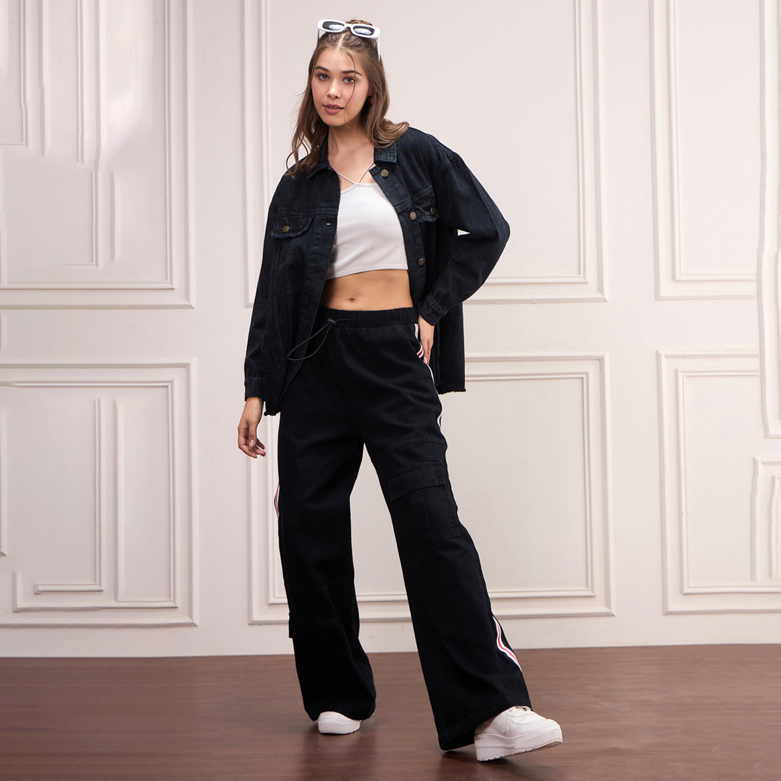 Sassafras X Styli Black Washed Denim Shacket-women-winterwear-coatsandjackets-jackets-image-2