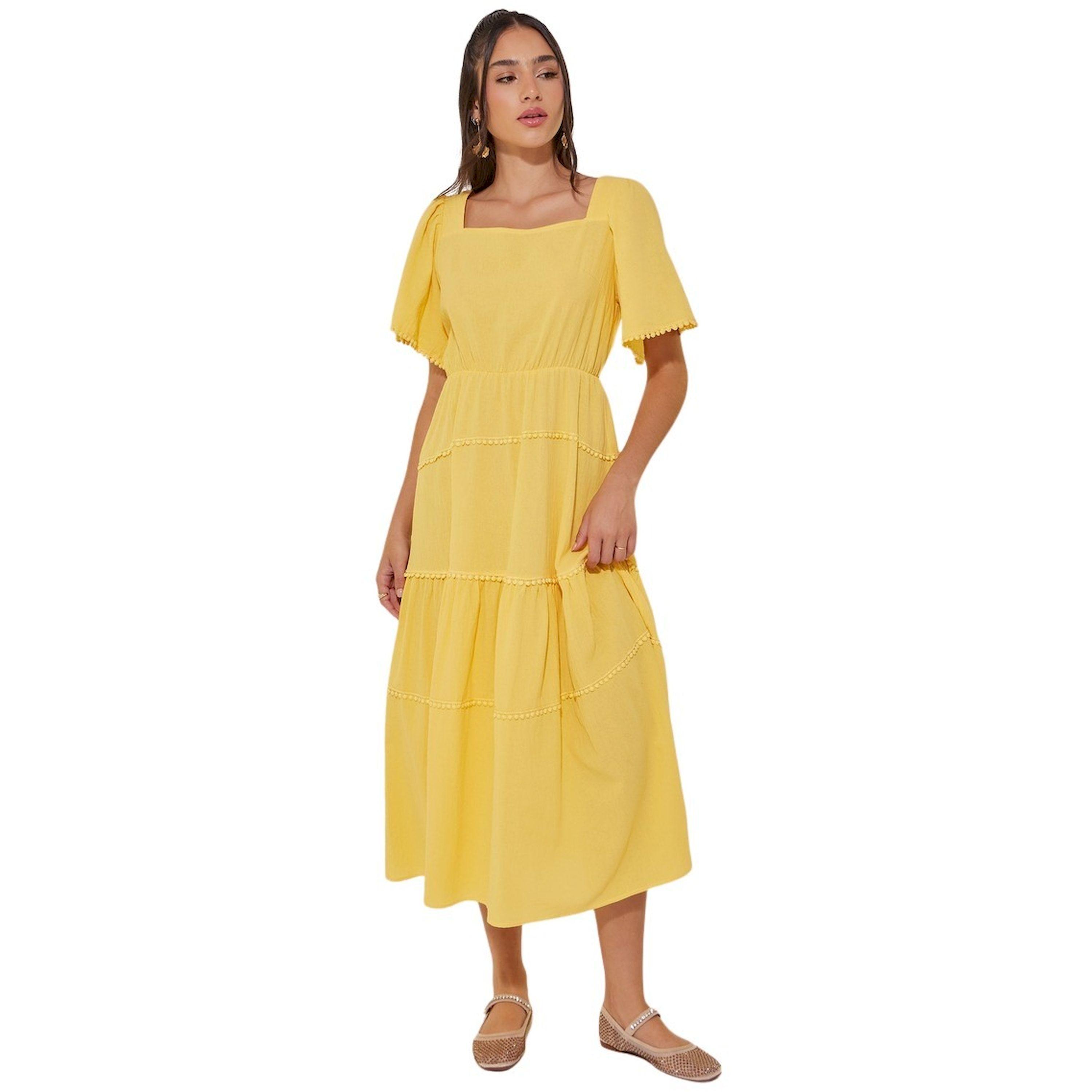 Take Two Solid Square Collar Tiered Midi Dress-women-clothing-dresses-image-1
