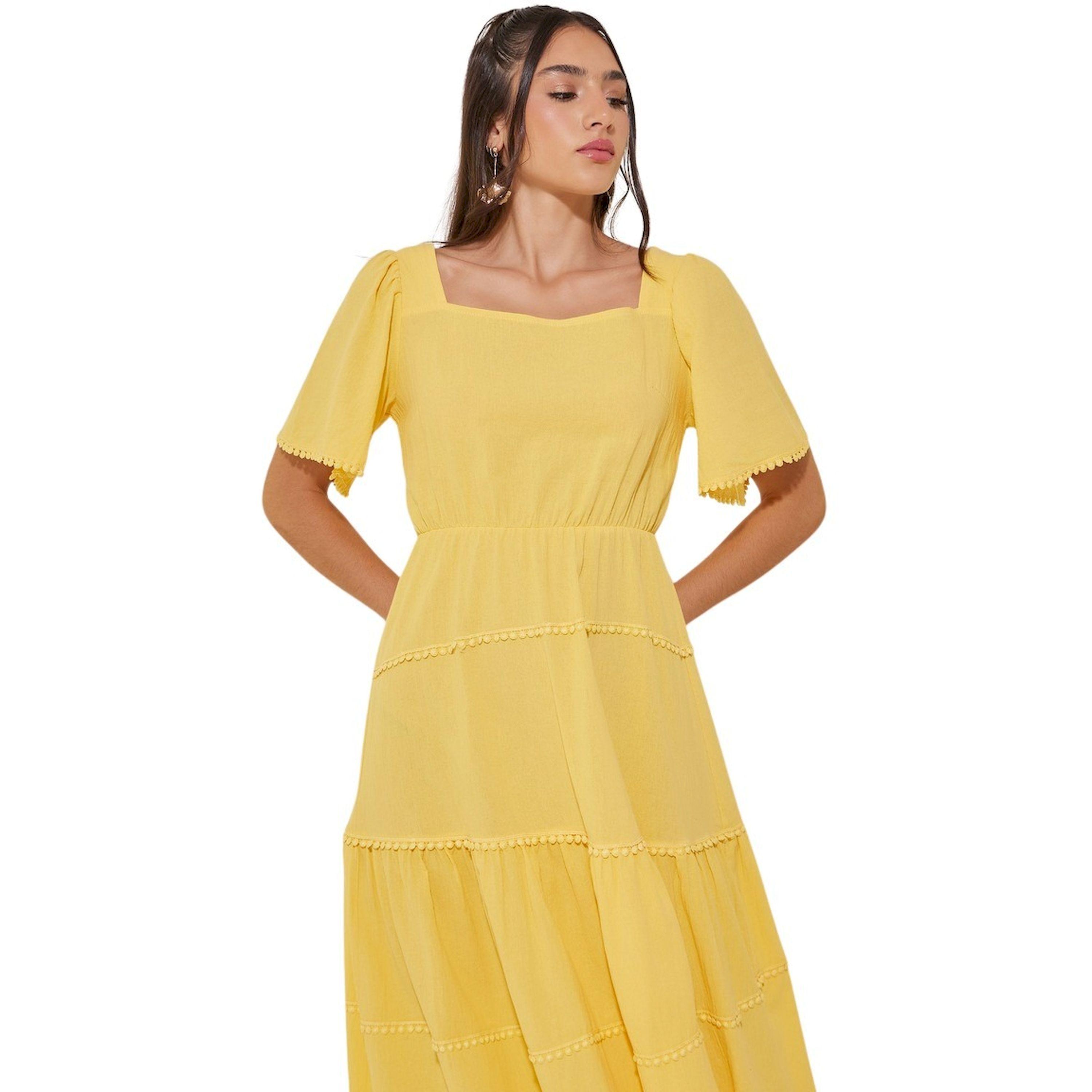 فستان ميدي سادة بياقة مربعة-women-clothing-dresses-image-3