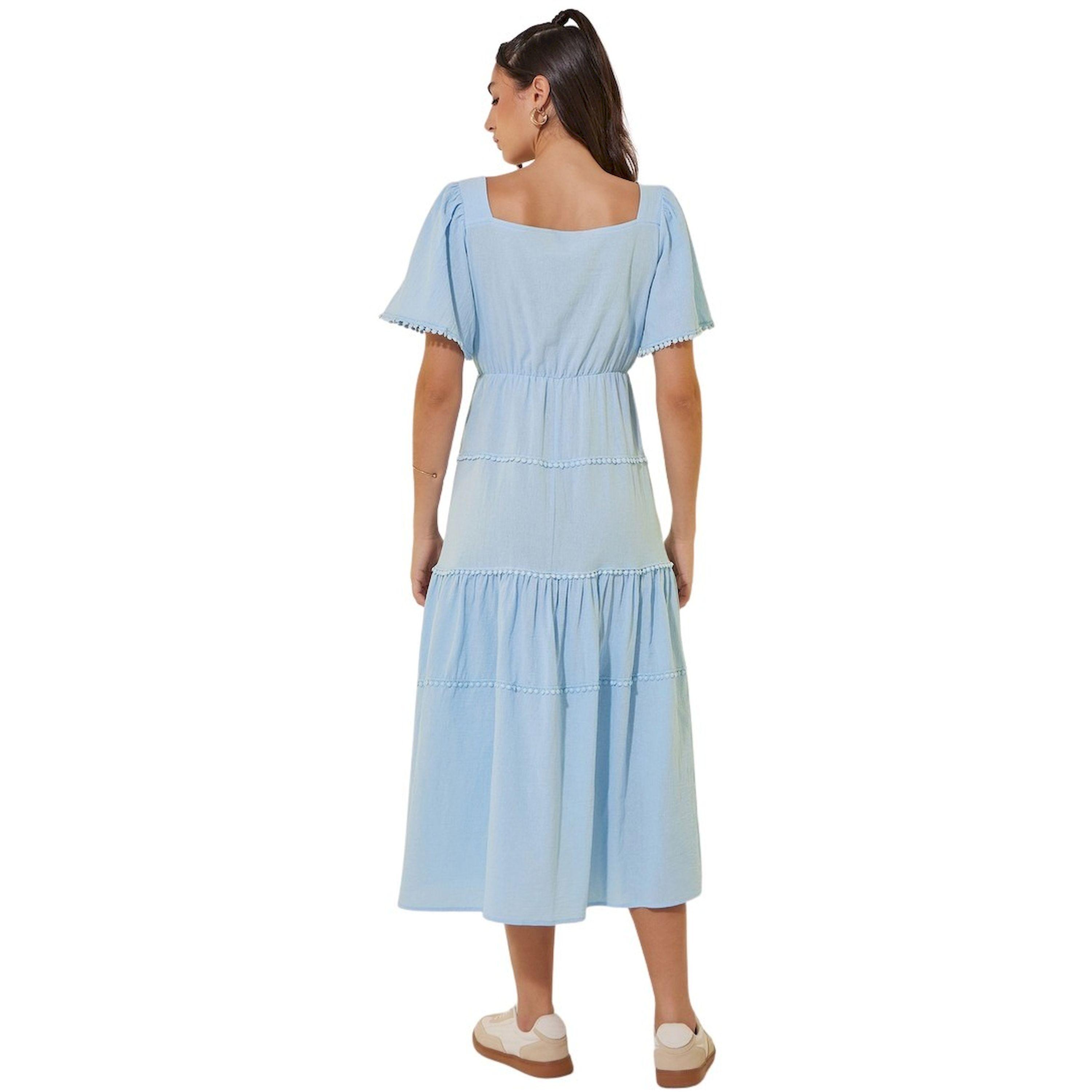 ستايلي -  فستان متوسط الطول بياقة مربعة وطبقات-women-clothing-dresses-image-5
