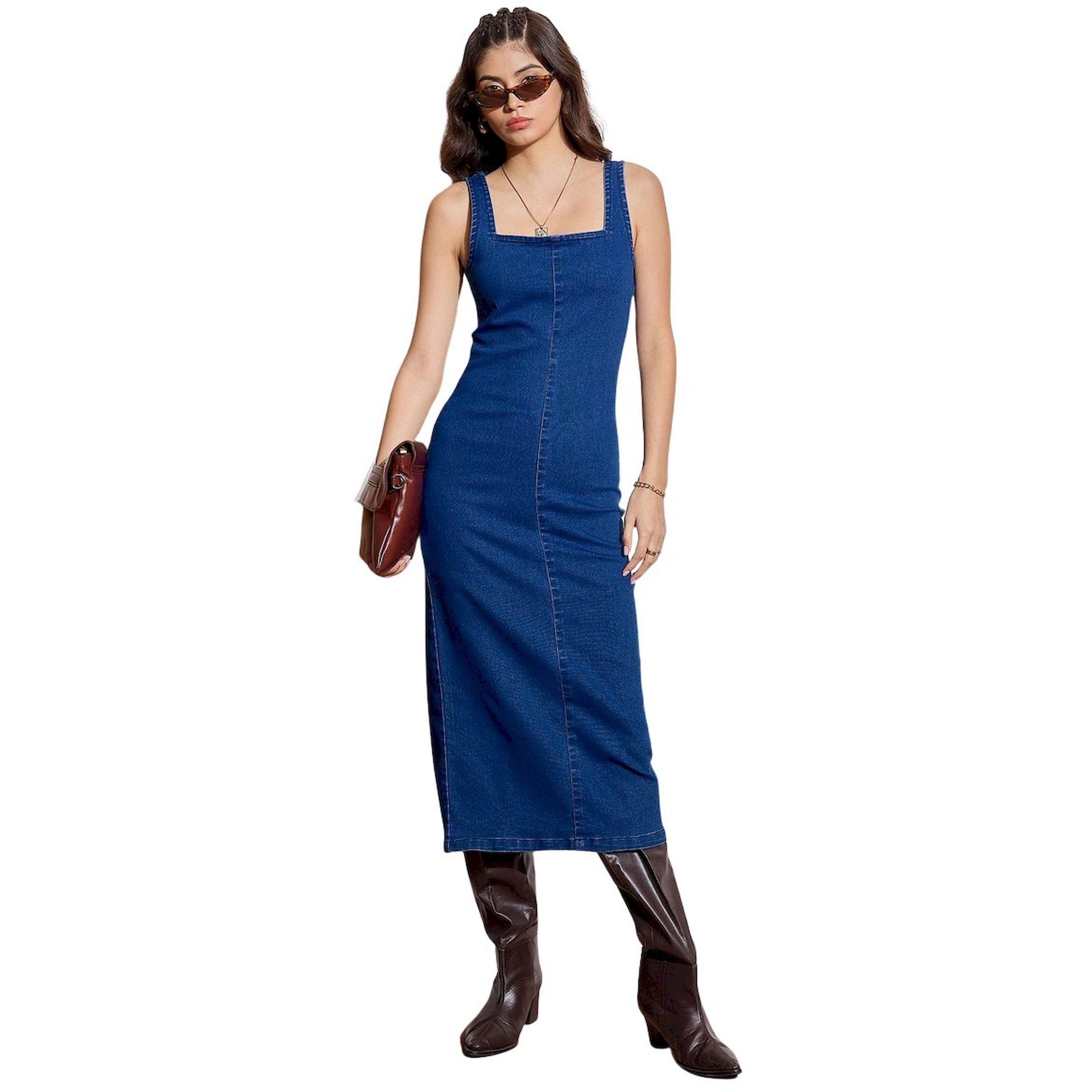 Sassafras X Styli Plain Denim Strappy Sheath Midi Dress-women-clothing-dresses-image-1