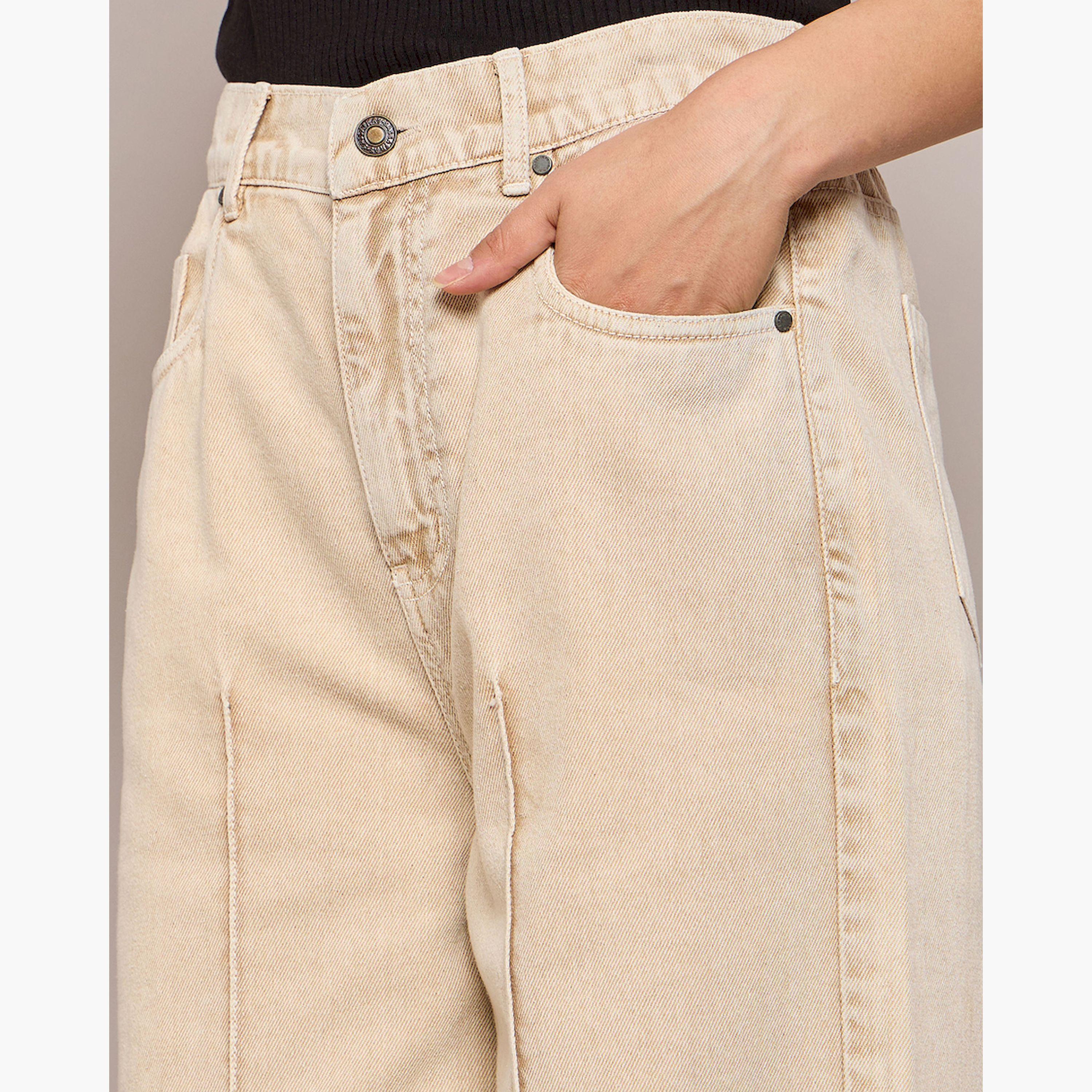 ساسافراس × ستايلي - بنطال جينز بخصر مرتفع وقصة مستقيمة وكسرة-women-clothing-bottoms-jeans-image-4