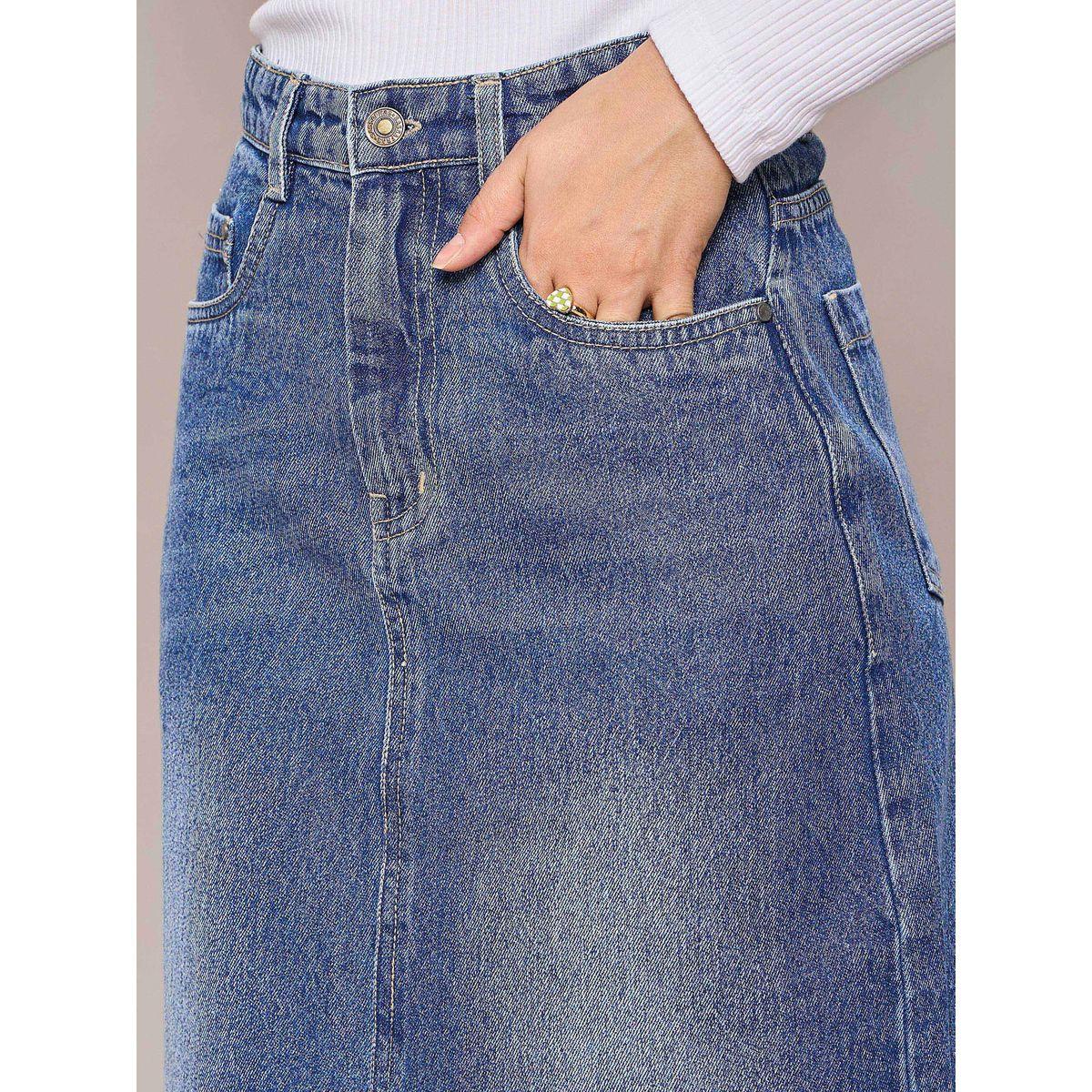Sassafras Faded Front Slit Denim A-Line Midi Skirt-women-clothing-bottoms-skirts-image-4