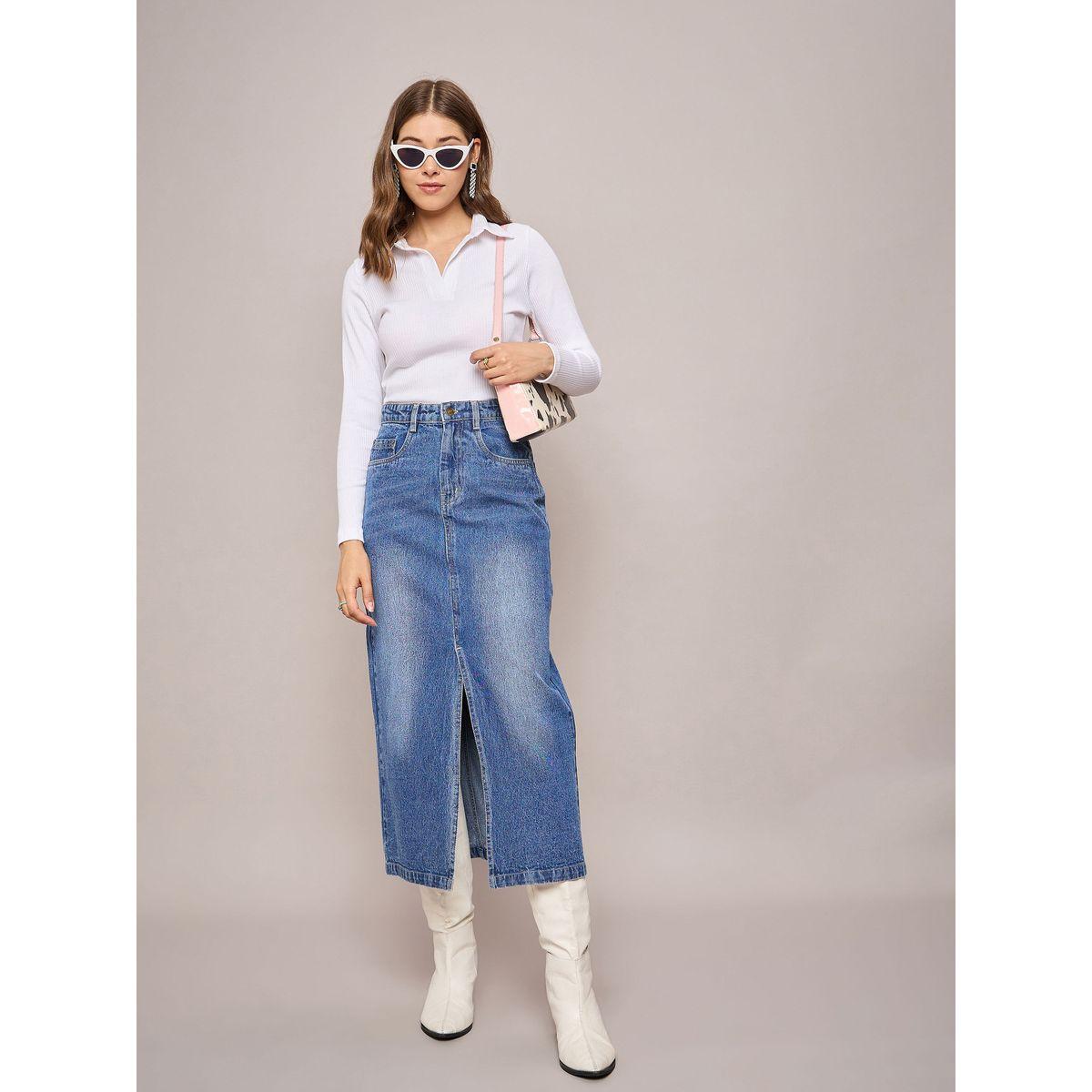 تنورة ميدي دنيم بشق امامي-women-clothing-bottoms-skirts-image-6
