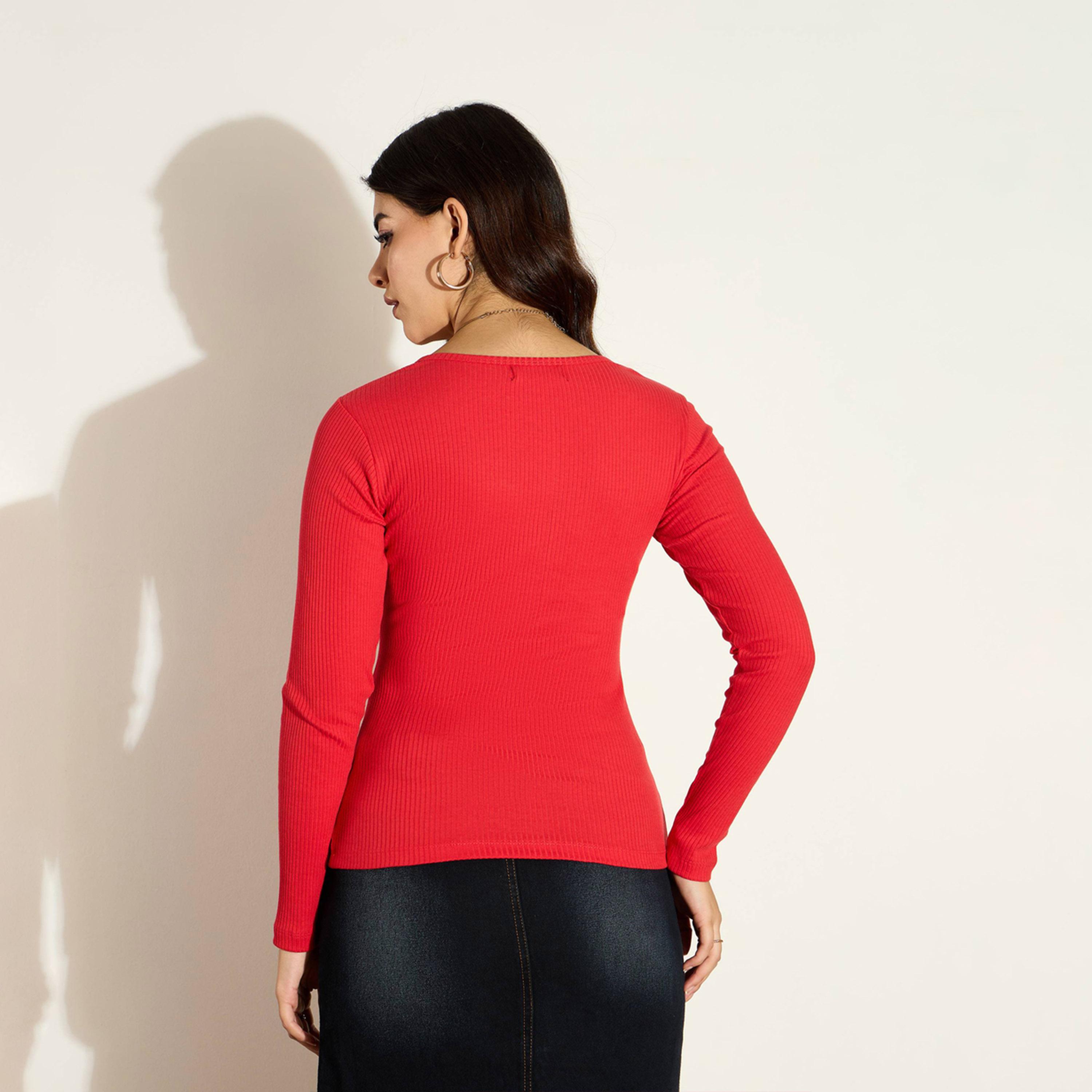 Sassafras X Styli Ribbed Square Neck Long Sleeve Top-women-clothing-shirtsandblouses-blouses-image-3
