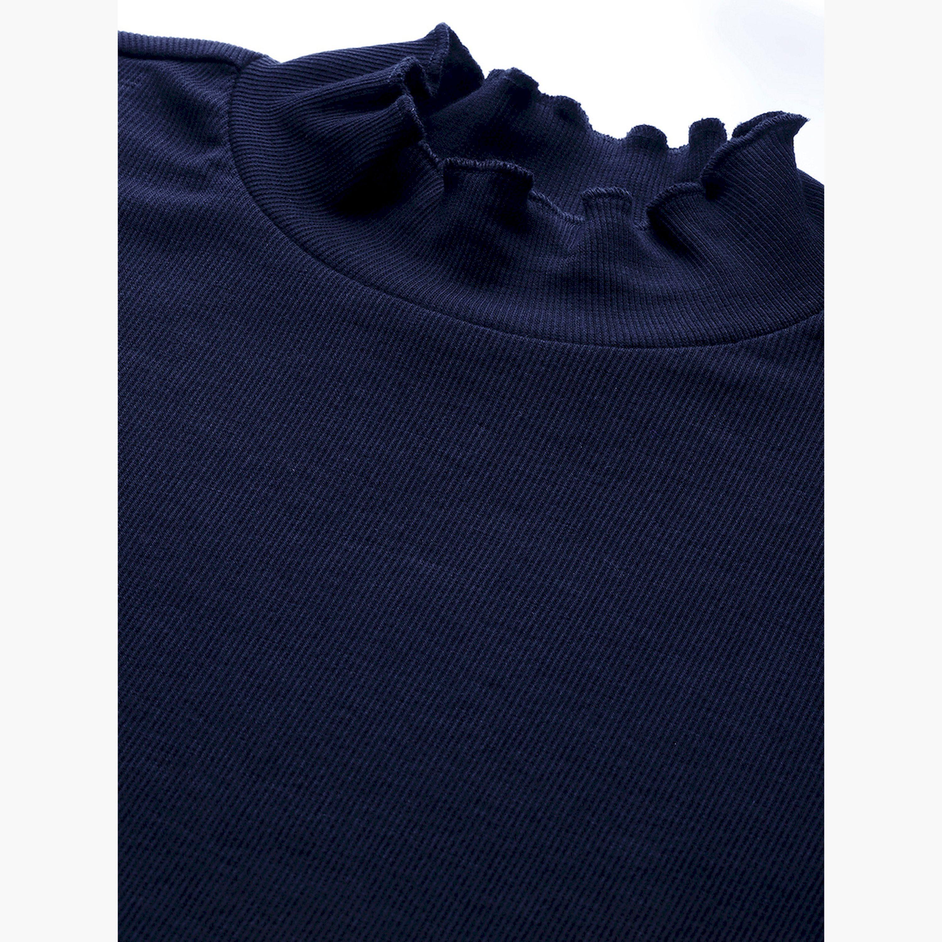 ساسافراس × ستايلي - بلوزة مضلعة برقبة عالية وأكمام طويلة-women-clothing-shirtsandblouses-blouses-image-5