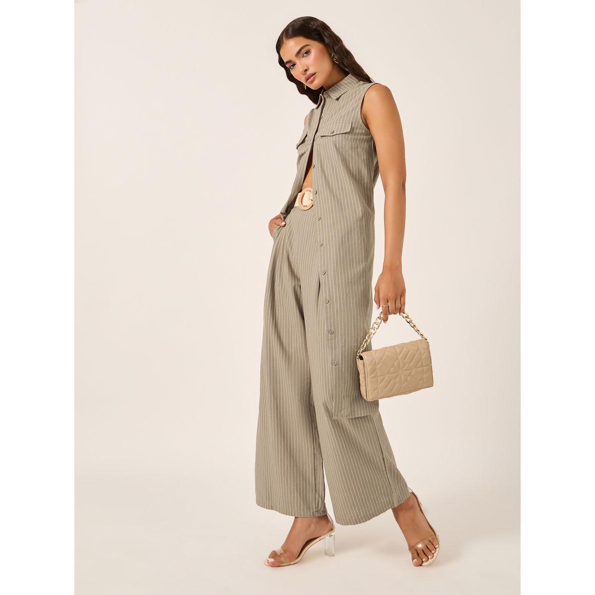 طقم منسق من بنطال بأرجل واسعة وبلوزة تونيك بلا أكمام-women-clothing-coordsets-image-1