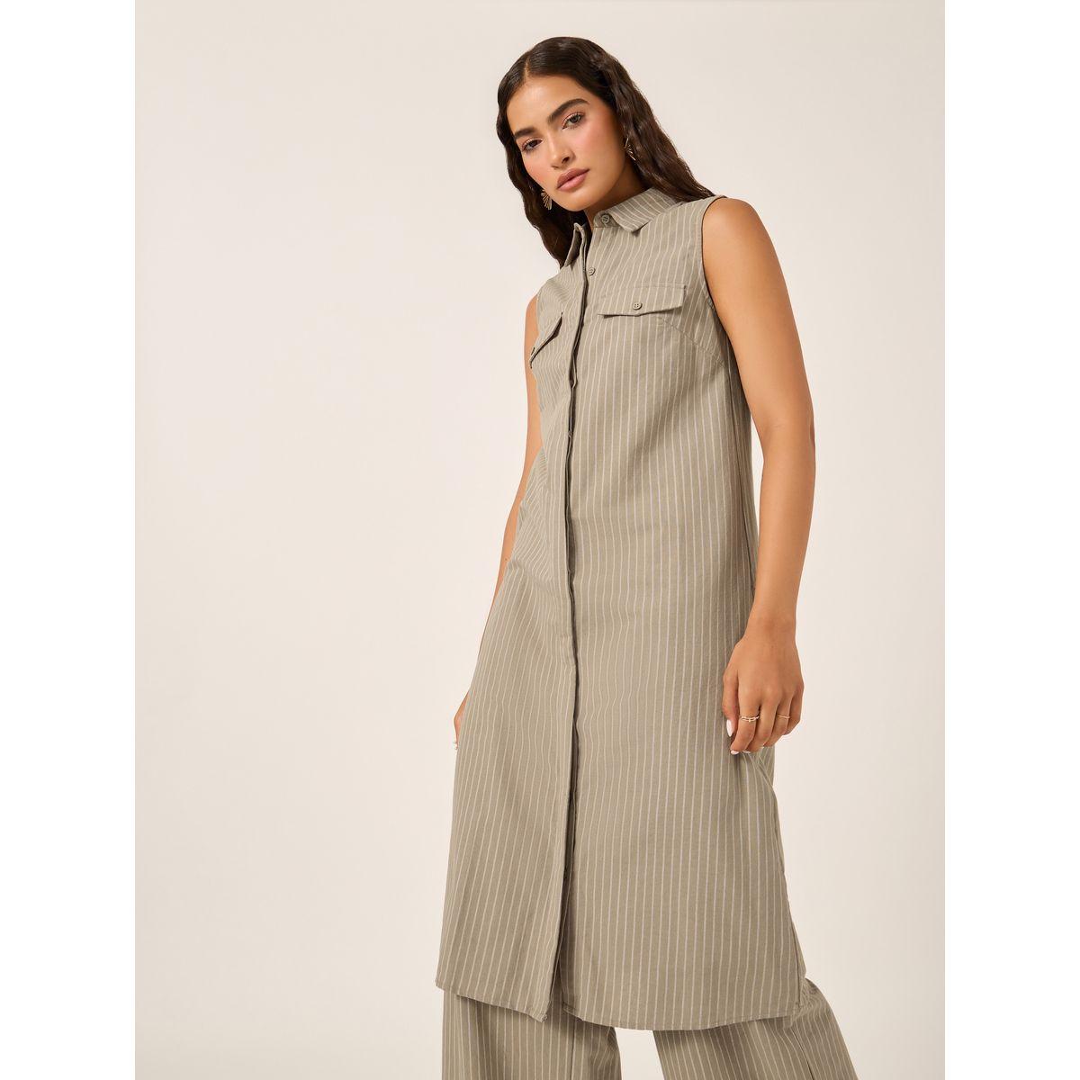 طقم منسق من بنطال بأرجل واسعة وبلوزة تونيك بلا أكمام-women-clothing-coordsets-image-3