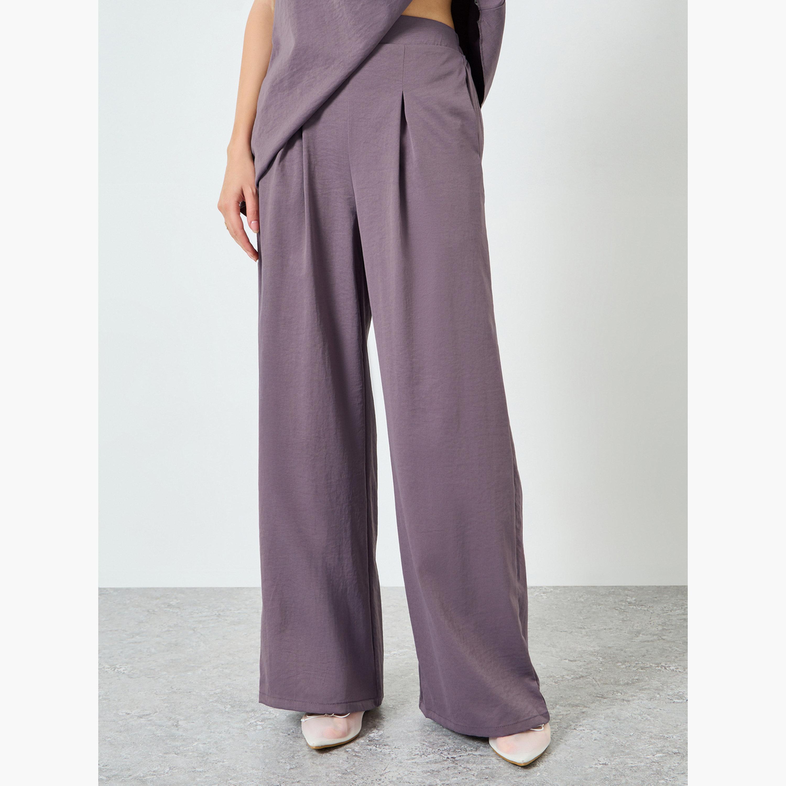 Styli Women Asymmetric Hem Top and Pants Co-Ords-women-clothing-coordsets-image-4