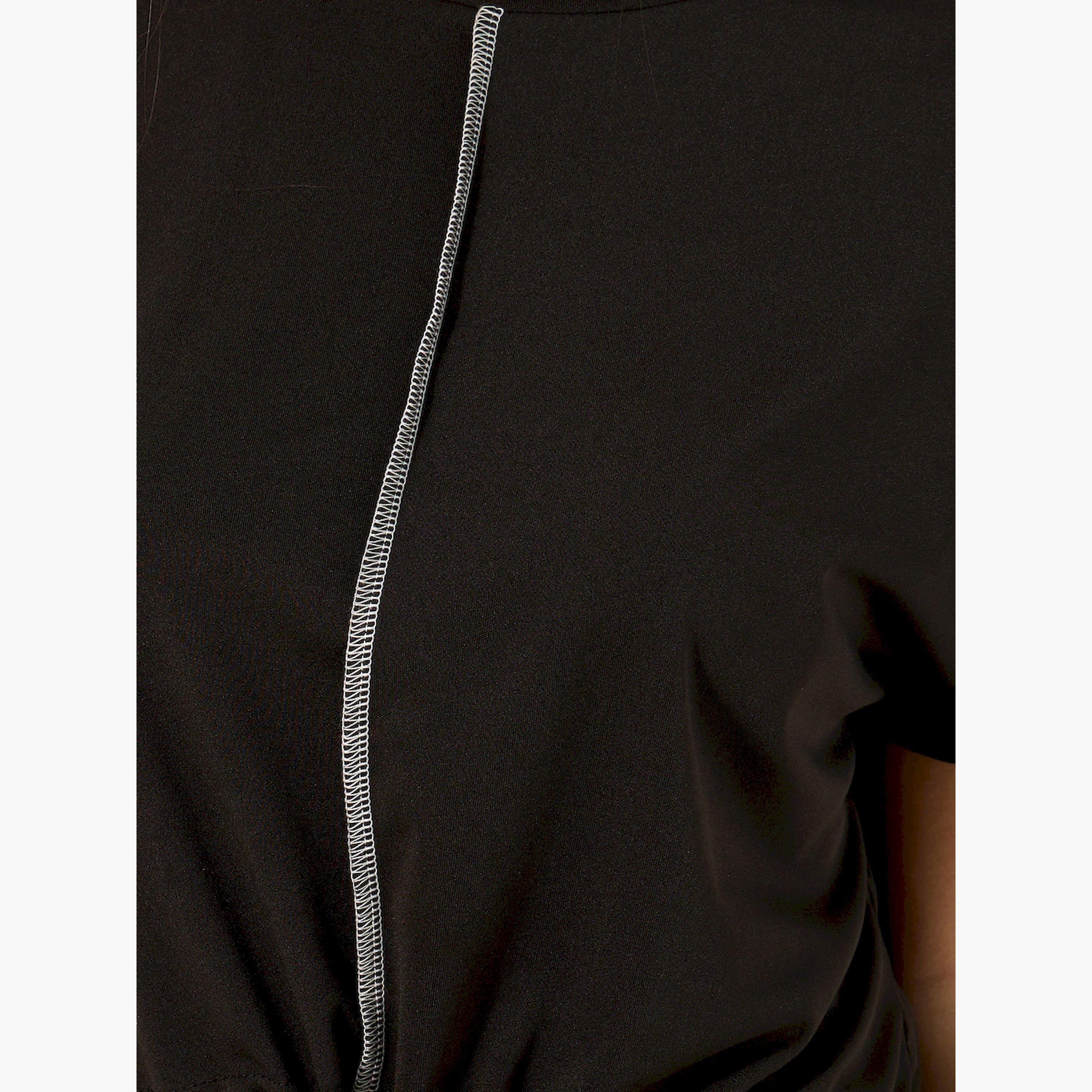 ستايلي -  طقم من توب قصير سادة وبنطال واسع الساق-women-clothing-coordsets-image-3