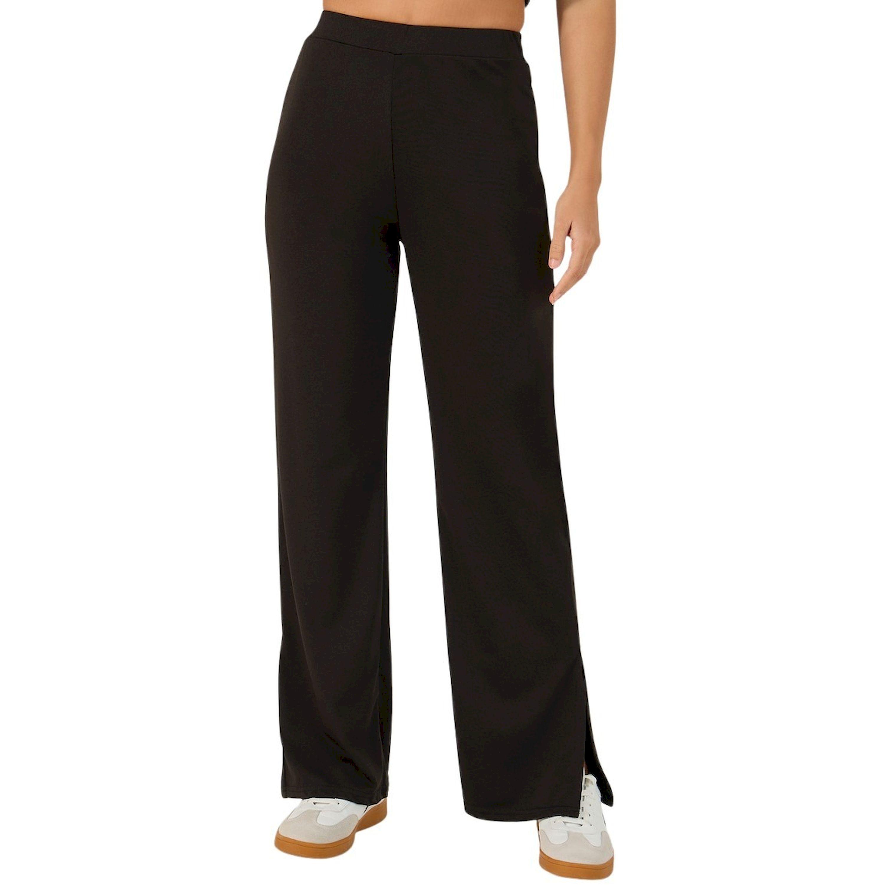 ستايلي -  طقم من توب قصير سادة وبنطال واسع الساق-women-clothing-coordsets-image-5