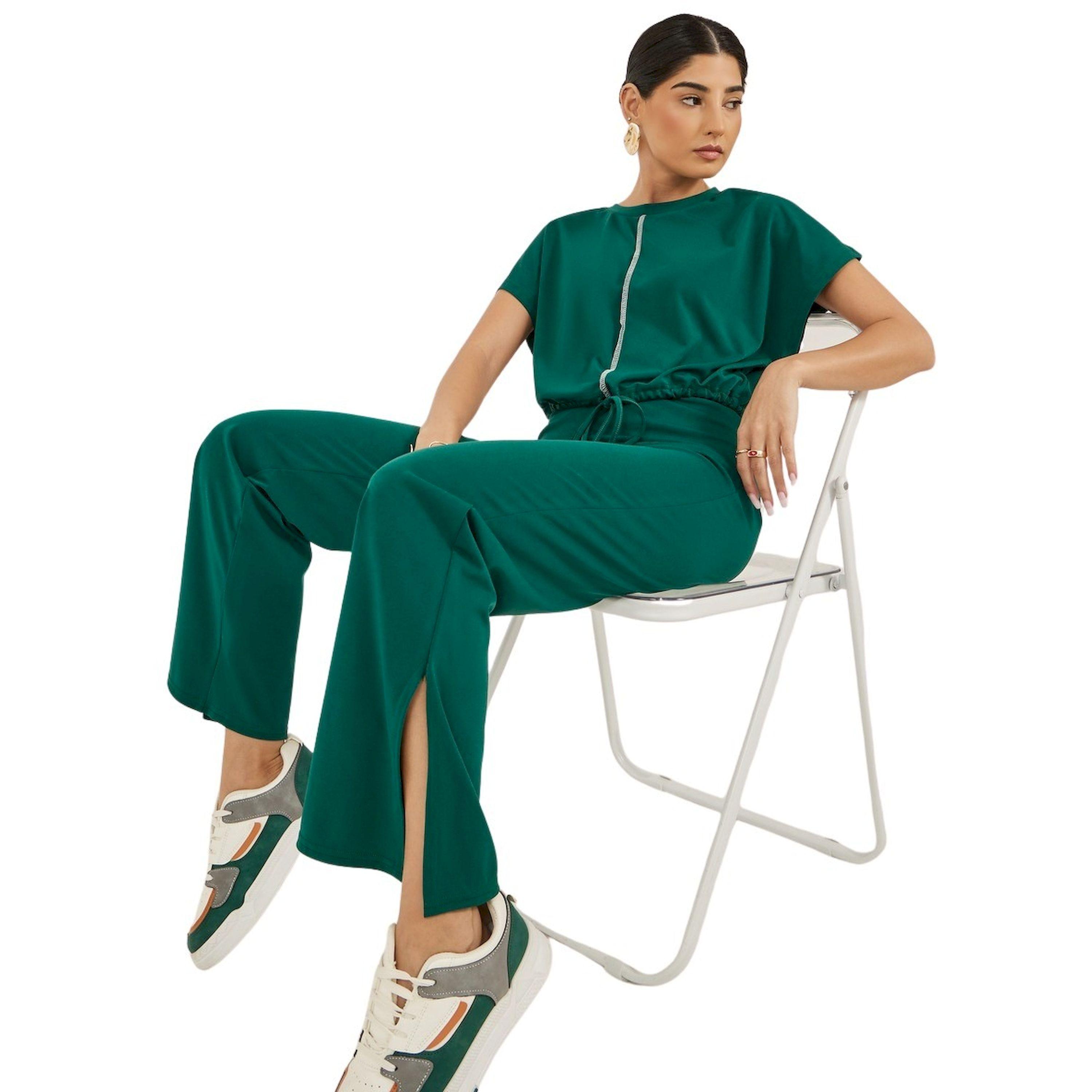 Styli Solid Crop Top and Wide Leg Pants Co-Ords-women-clothing-coordsets-image-1